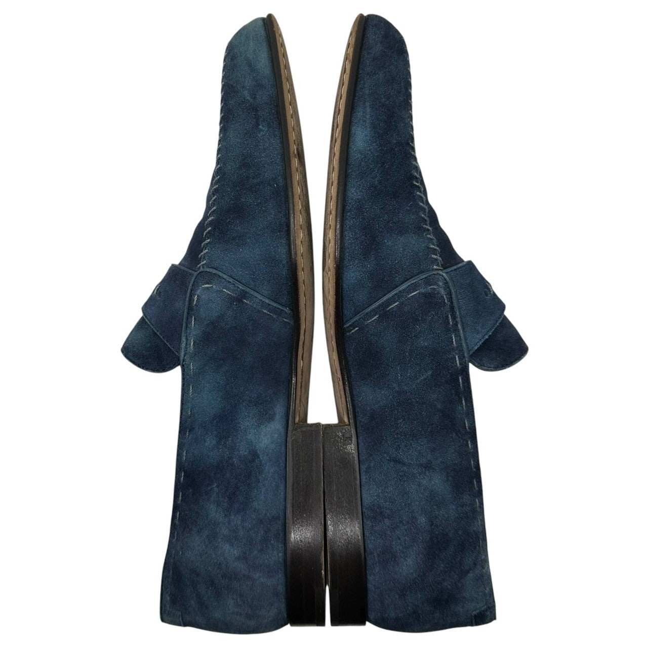 Berluti(ベルルッティ) Square Toe Stitch Blue Suede Leather Slip-On Shoes スクエアトゥ ステッチ ブルースウェード レザー スリッポン シューズ 8 1/2(27.0cm程度) ブルー 袋付属