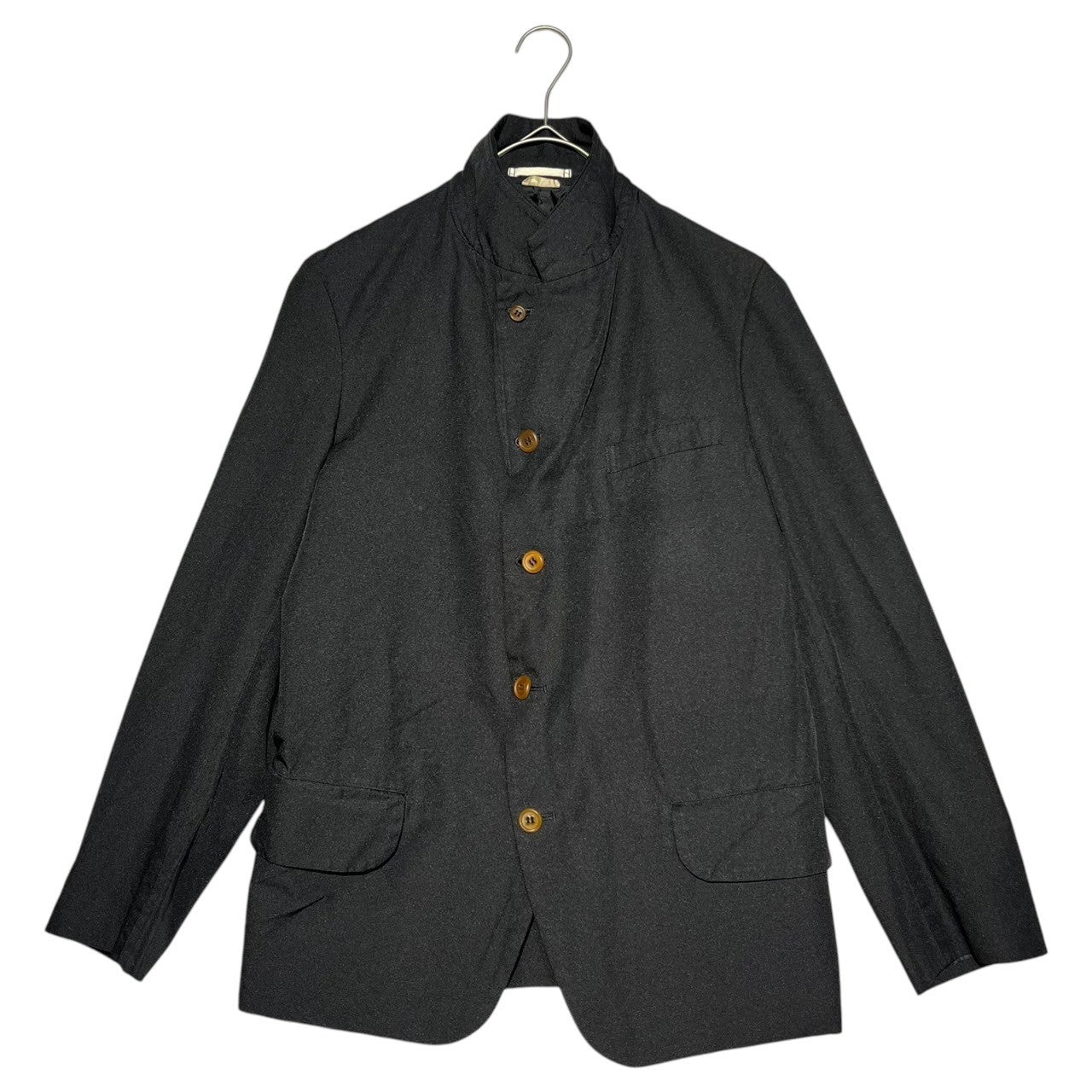 COMME des GARCONS HOMME PLUS(コムデギャルソンオムプリュス) 17SS Polyester full-length garment-dyed tailored jacket ポリエステル 縮絨 製品染め テーラード ジャケット PS-J067 S ブラック AD2017 裾リサイズ済