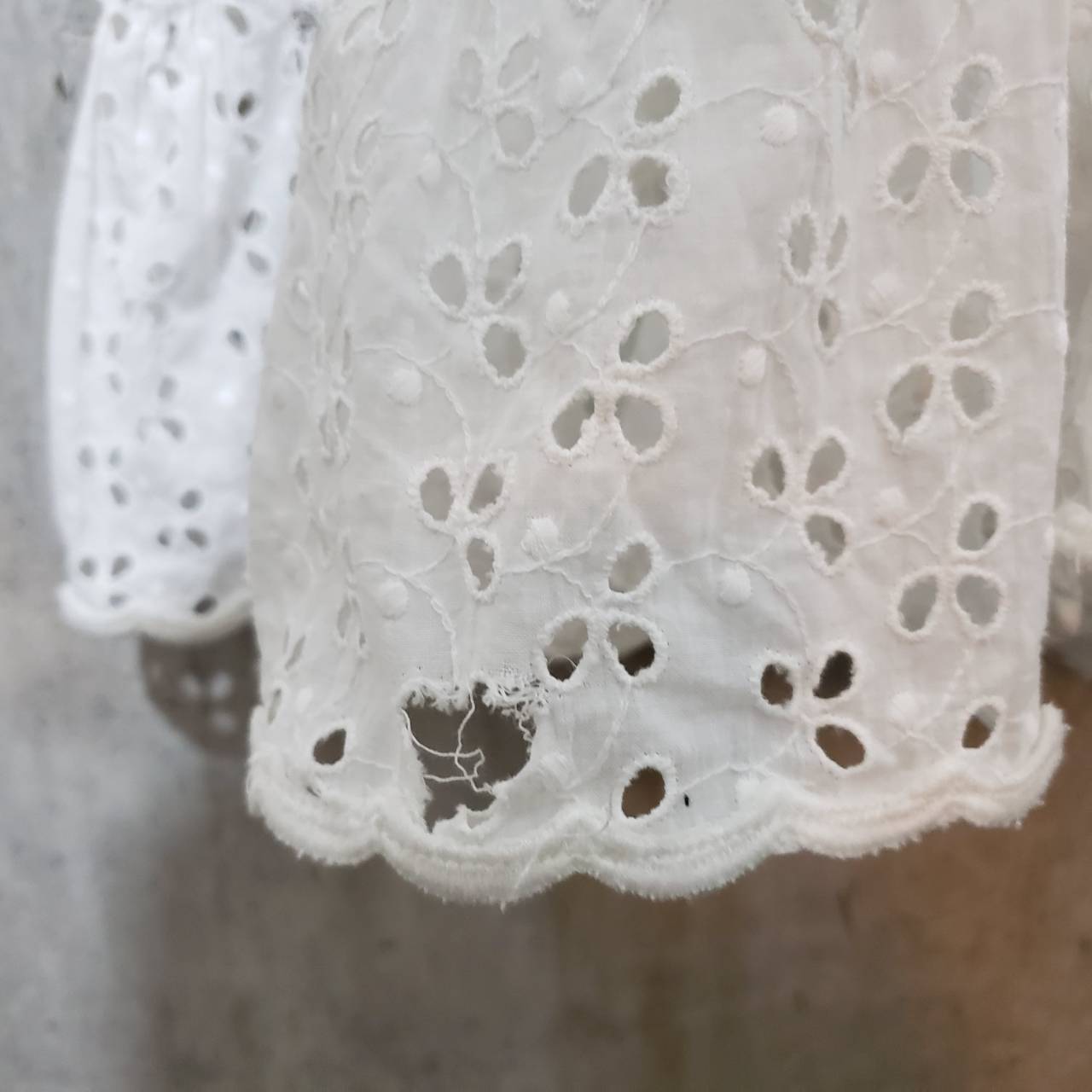 Euro Vintage(ヨーロッパヴィンテージ) Ukabu_リーフレースキャミワンピース 表記なし(Lサイズ程度) ホワイト