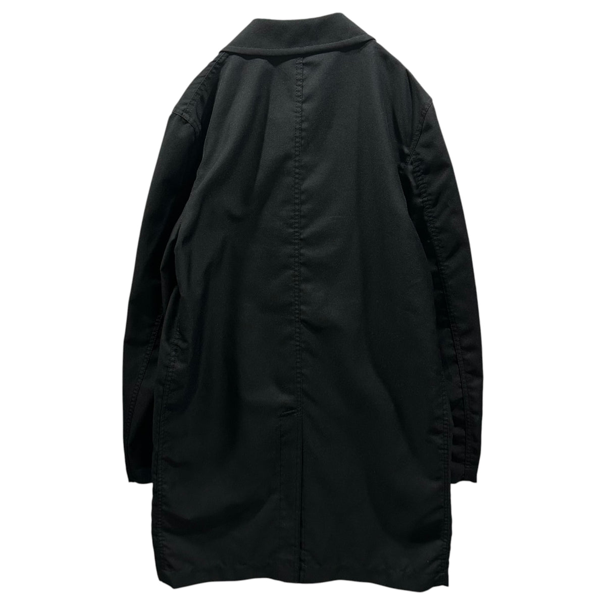 BLACK COMME des GARCONS(ブラックコムデギャルソン) 2011AW Polyester Balmacaan Coat ポリエステル ステンカラー コート 1H-C206 M ブラック AD2011