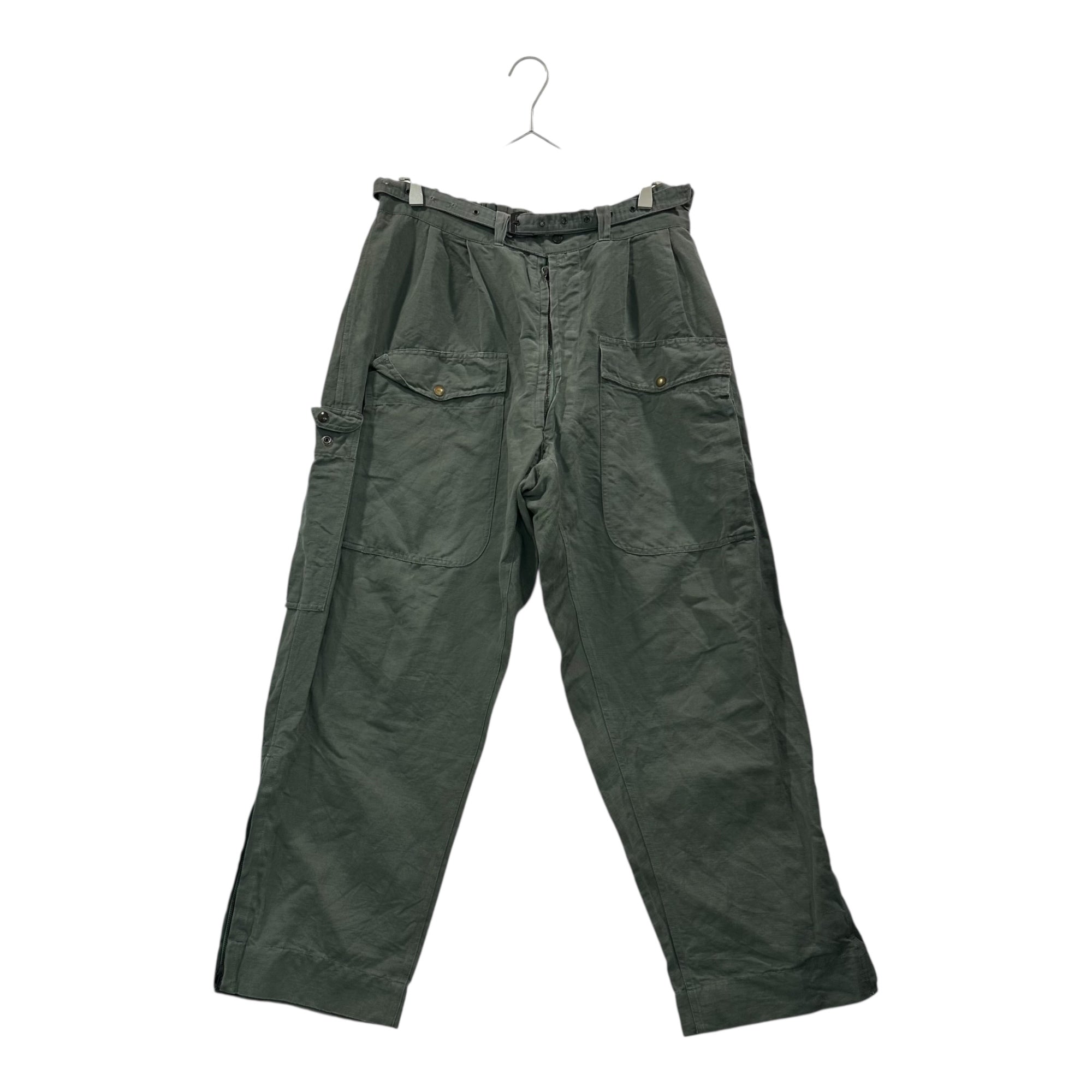 Italian Military(イタリア軍) Air Force Belted Field Pants エアフォース ベルテッド フィールド パンツ 50 オリーブ ヴィンテージ AF ririジップ パラシュート
