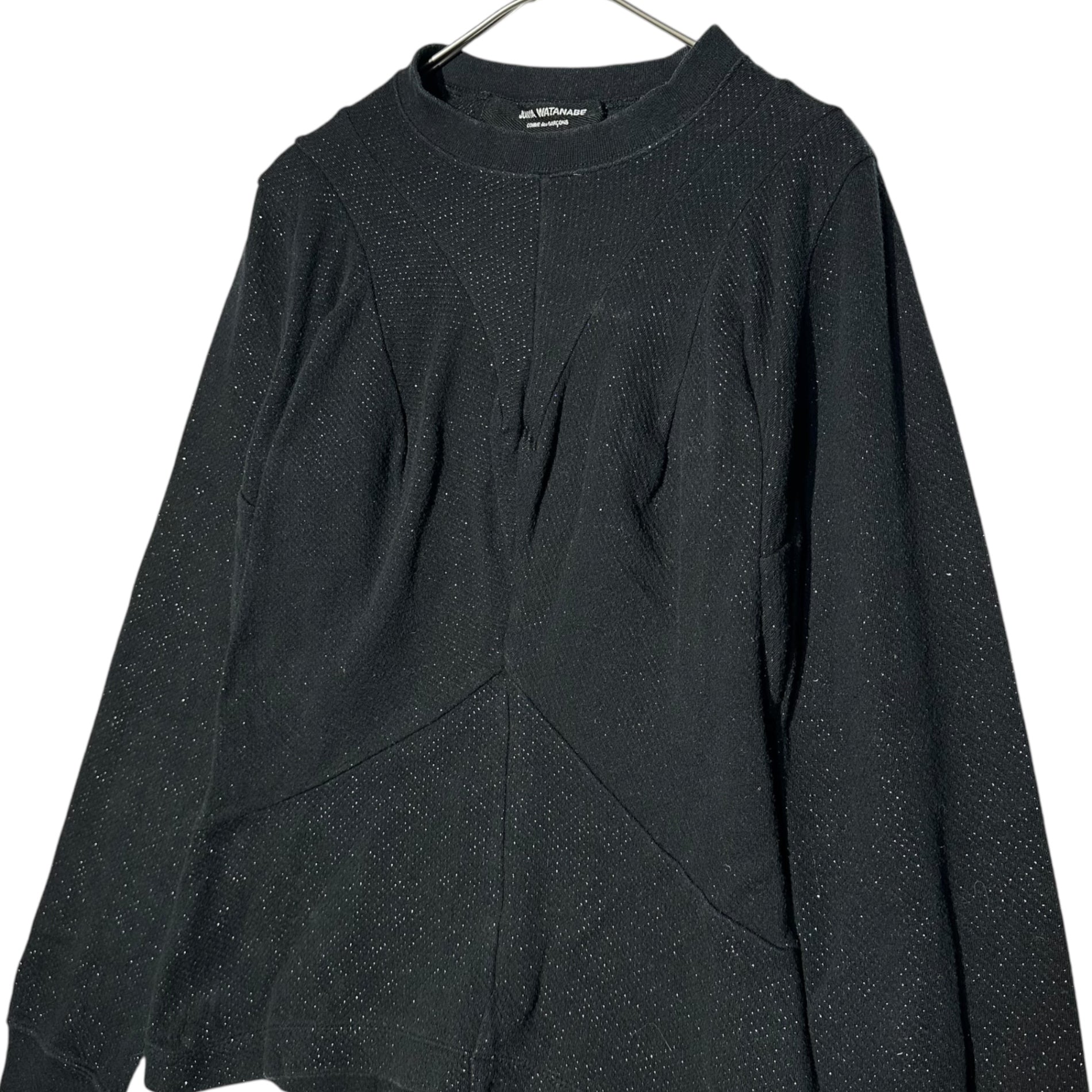 COMME des GARCONS JUNYA WATANABE(コムデギャルソンジュンヤワタナベ) 05AW Deformed cotton poly long sleeve cut and sew 変形 コットン ポリ 長袖 カットソー JP-T005 FREE ブラック AD2005