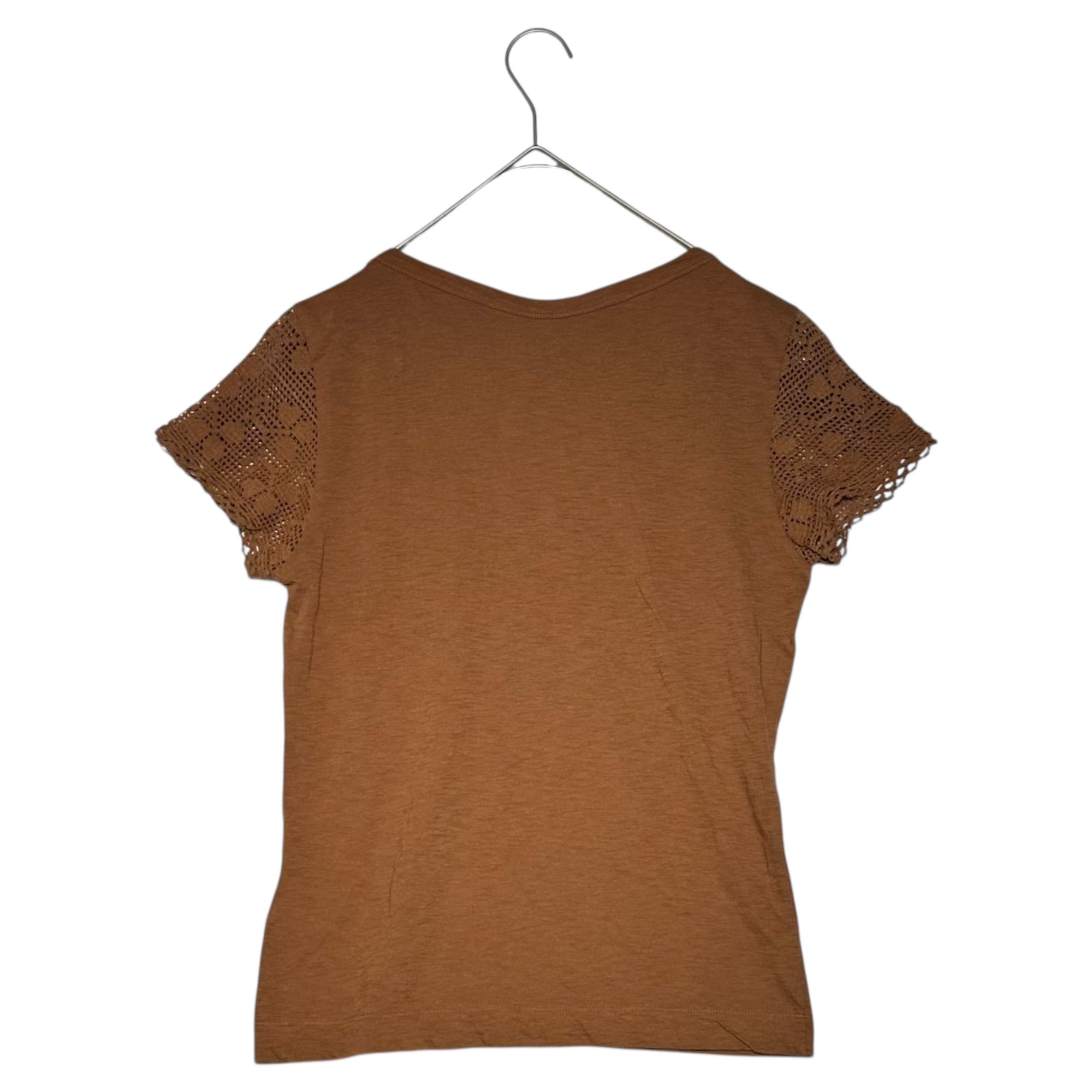45R(フォーティーファイブアール) Sleeve Lace Short Sleeve T-Shirt 5057083-83-1 1(S程度) ブラウン