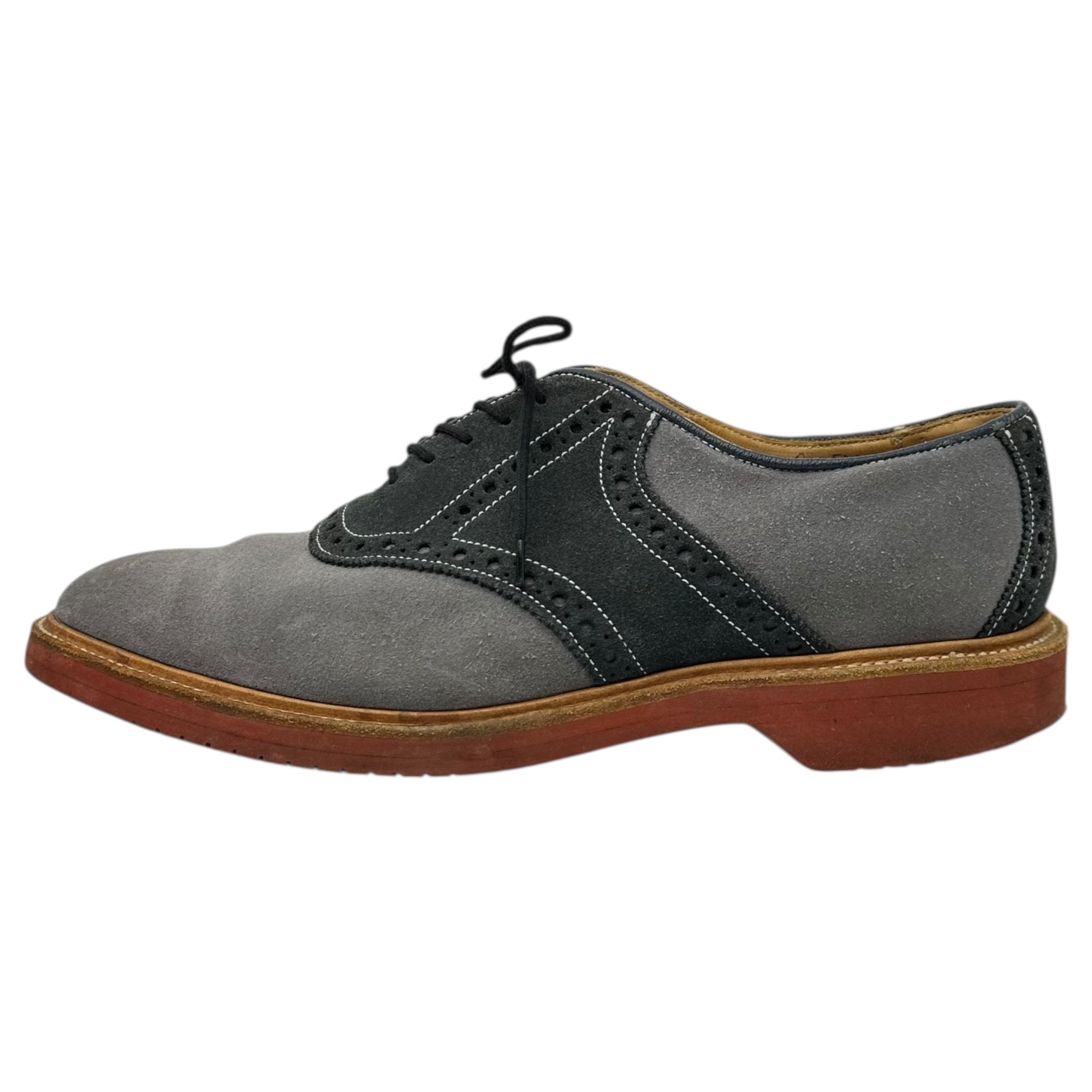 Tricker's(トリッカーズ) Two Tone Saddle Oxford ツートン スウェード メダリオン サドル シューズ 9(27.5cm程度) グレー×ネイビー オックスフォード レザー