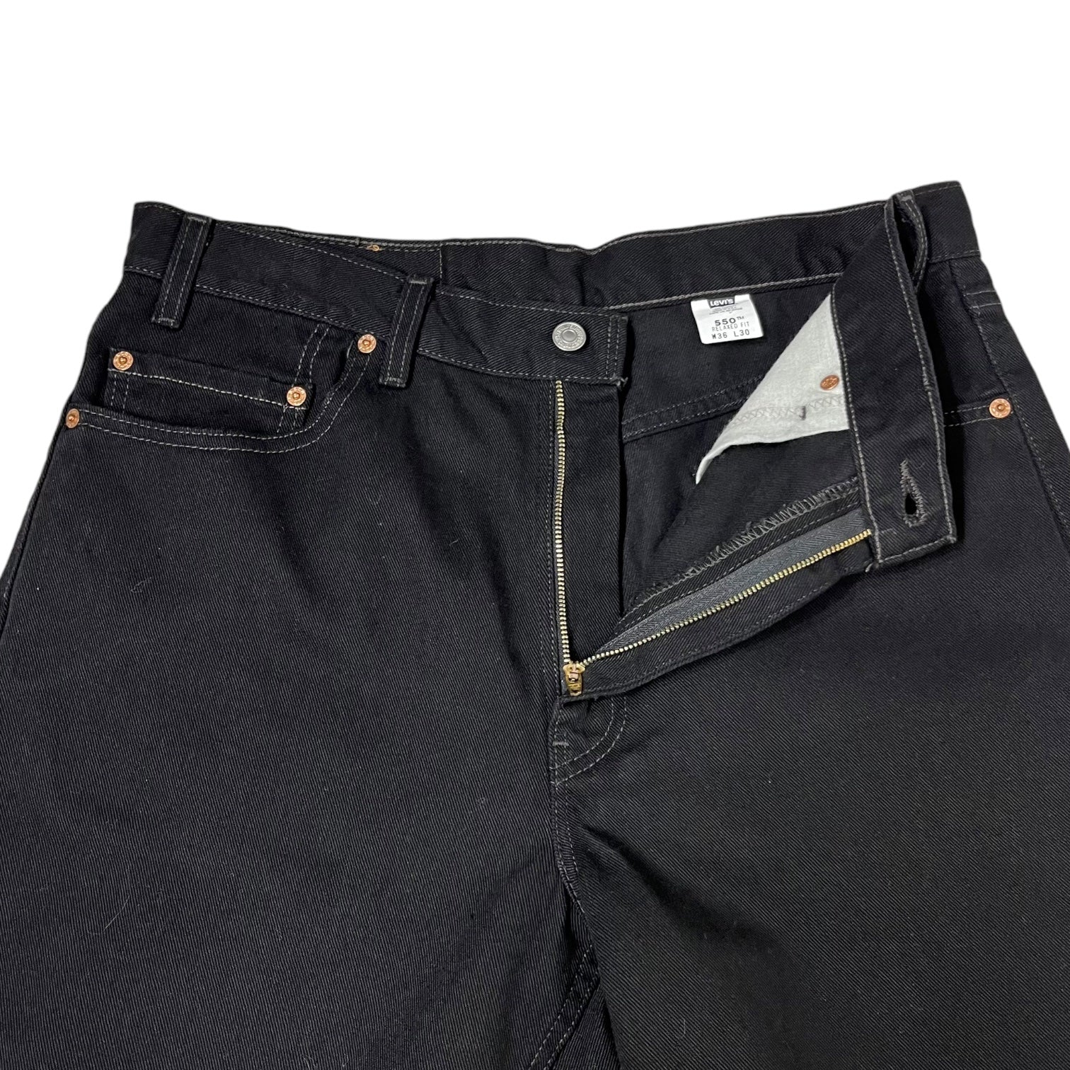 Levi's(リーバイス) 00's 550 USA製 Tapered black denim pants テーパード ブラック デニム パンツ 00550-0260 W36 / L30 ブラック 2000年製造 裏ボタン554