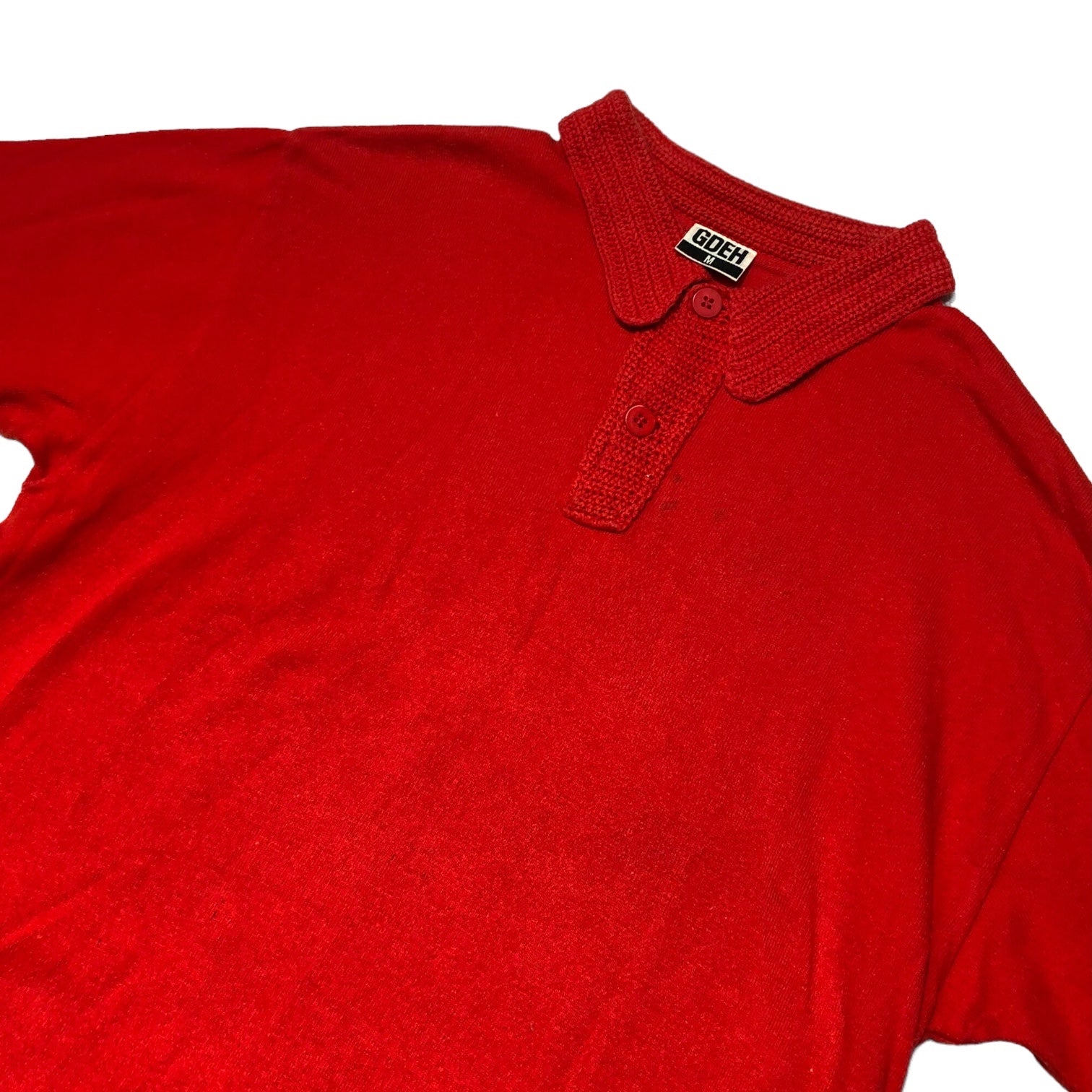 GOODENOUGH(グッドイナフ) 90's Knit switching polo shirt ニット切替 ポロシャツ 藤原ヒロシ M レッド