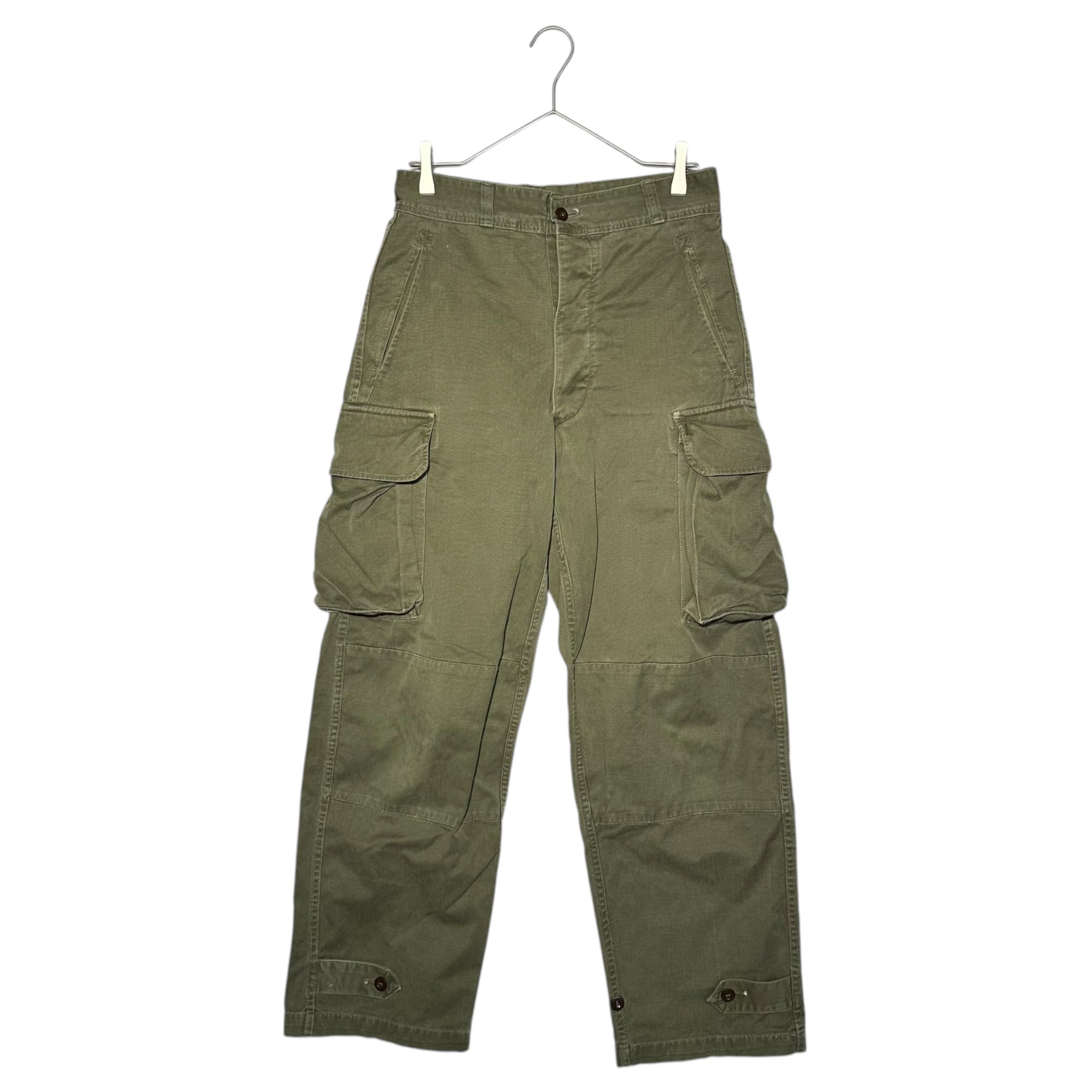 FRENCH MILITARY(フランス軍) 60's~70's M-47 CARGO PANTS 後期 カーゴ パンツ 21 カーキ 60年代~70年代 ヴィンテージ ミリタリー 稀少サイズ ヘリンボーン