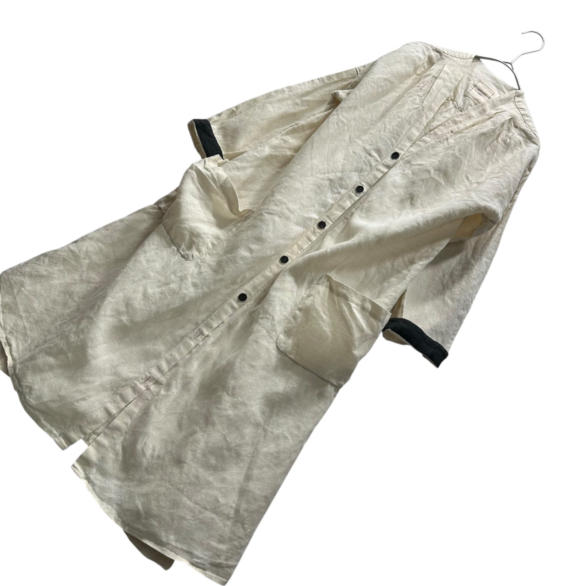 MAGALI(マガリ) 100% Linen Front-Button Dress 100% リネン フロントボタン ワンピース FREE アイボリー