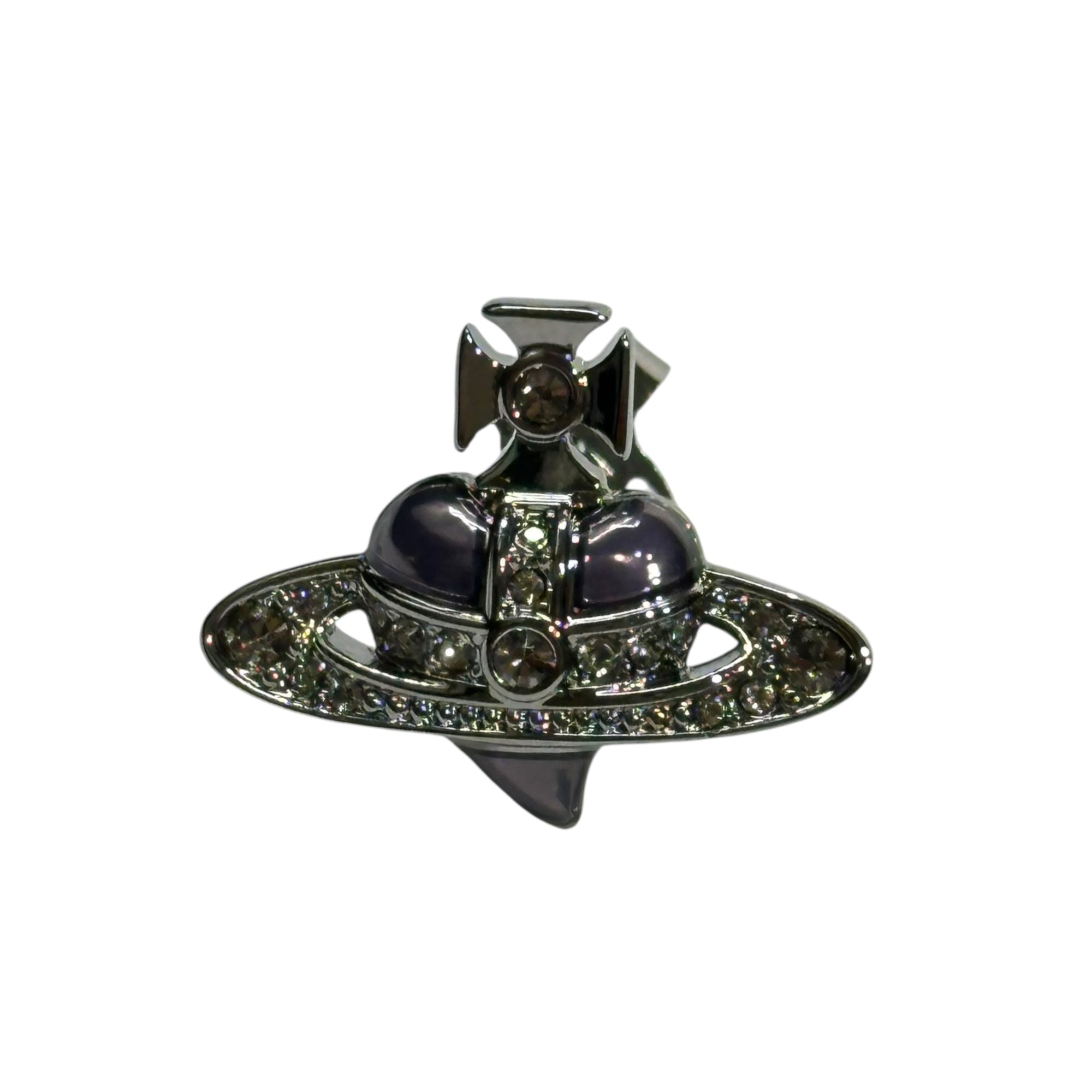 Vivienne Westwood(ヴィヴィアンウエストウッド) Diamante Heart ORB single Stud earrings ディアマンテ ハート オーブ シングル スタッズ ピアス シルバー