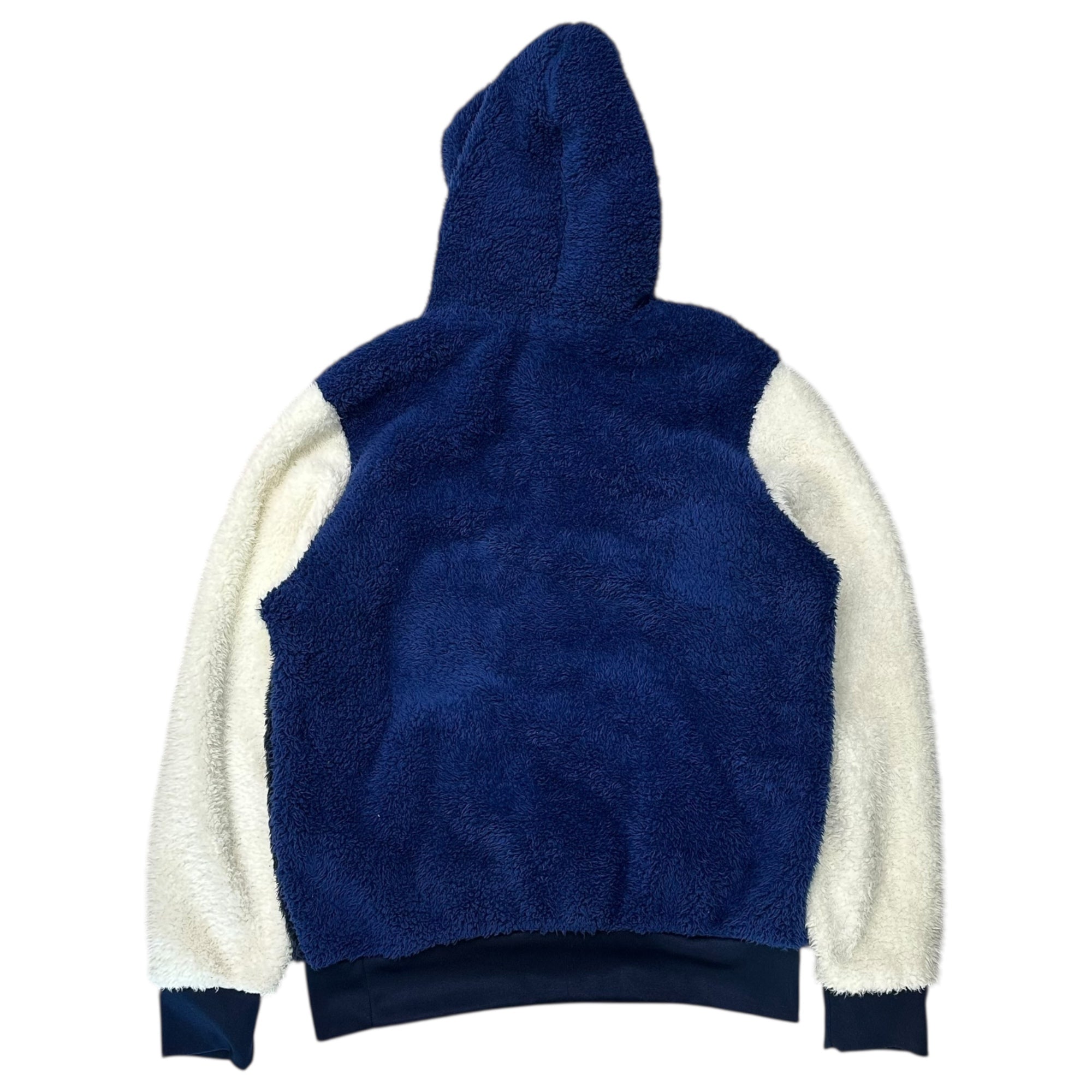 POLO RALPH LAUREN(ポロラルフローレン) Logo Embroidered Fleece Hoodie ロゴ 刺繍 ボア フリース パーカー S ネイビー×ホワイト