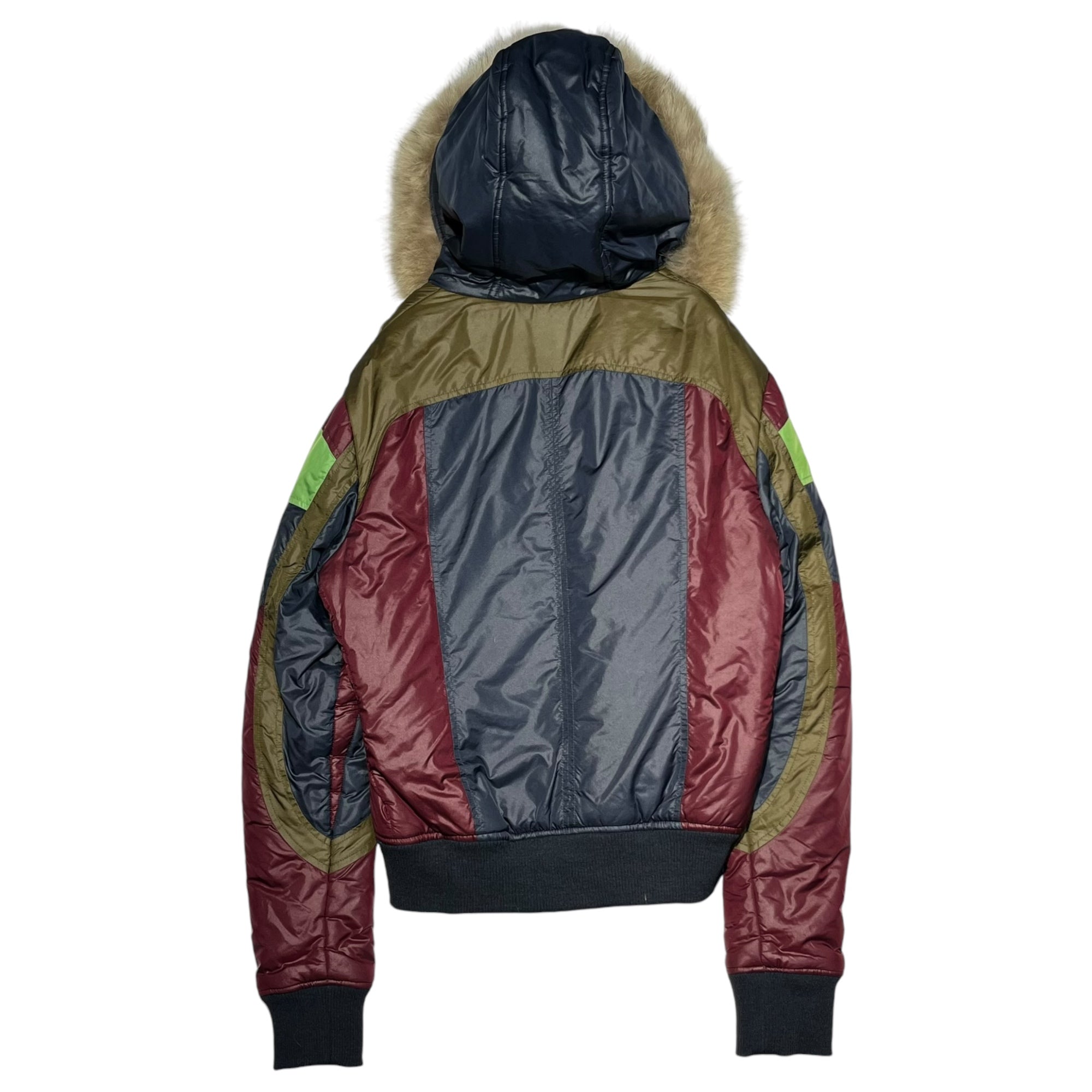 D&G(ディー&ジー ドルガバ ドルチェ&ガッバーナ) 00's Multicolor Hooded Fur Paddet Jacket マルチカラー フーデット ファー付 中綿 ジャケット RB0446 46(M程度) マルチカラー