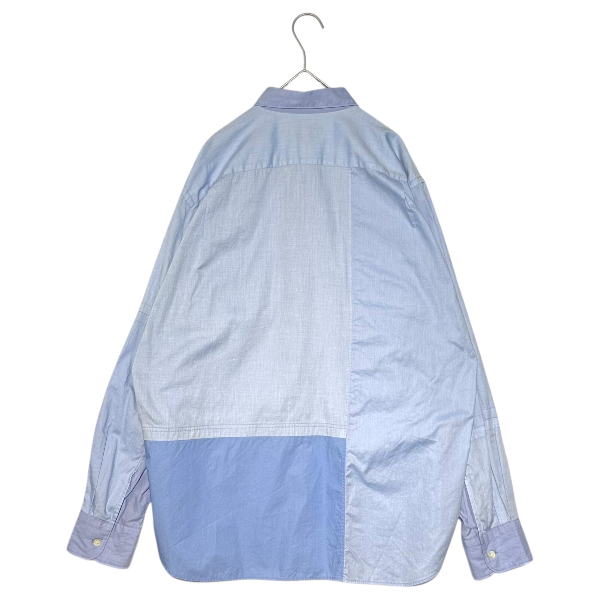 COMME des GARCONS HOMME(コムデギャルソンオム) 20AW Panel-Switch Cotton L/S Shirt パネル 切替 コットン 長袖 シャツ HF-B007 M ライトブルー AD2020