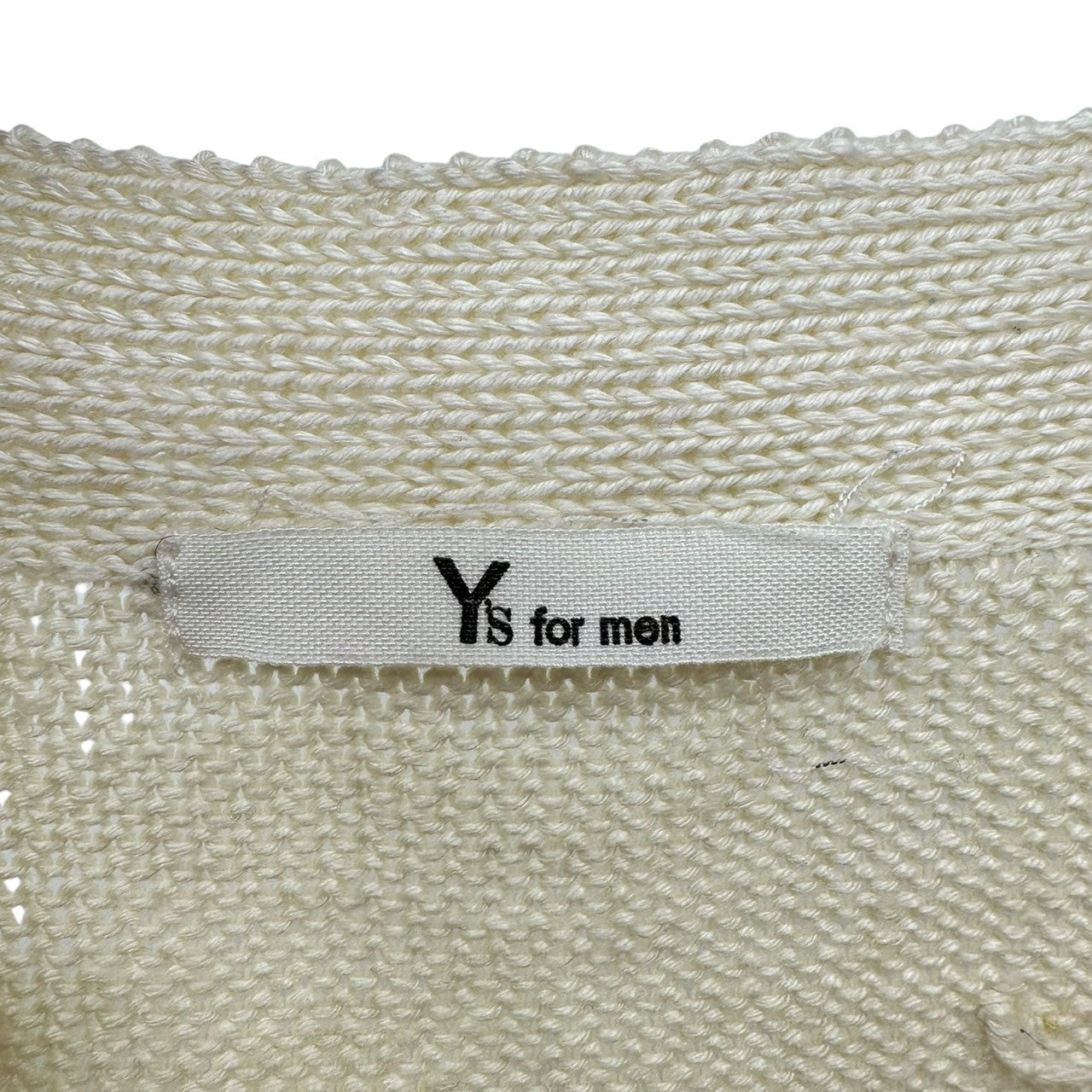 Y's for men(ワイズフォーメン) 90's Single cable weave linen 5 button long sleeve cardigan 片ケーブル織り リネン 5ボタン 長袖 カーディガン MR-K05-313 FREE アイボリー