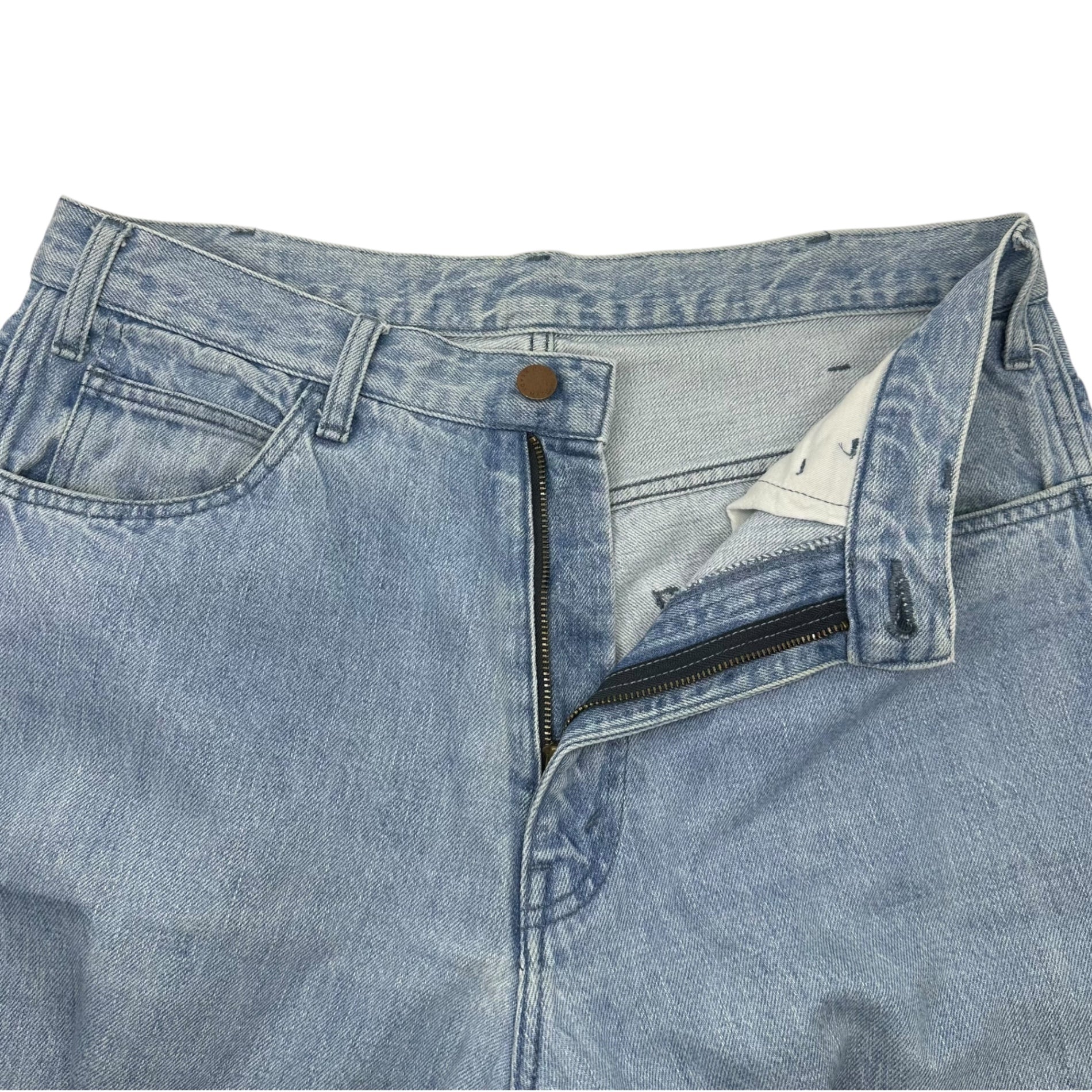 UNUSED(アンユーズド) Cut Off 13oz Wide Denim カット オフ ワイド デニム パンツ UW0477 表記無(XL程度) ライトインディゴ バギー