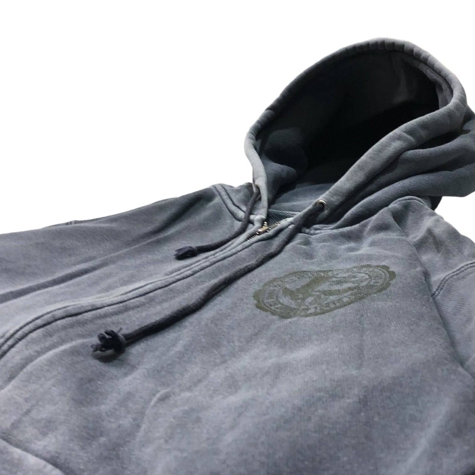 STUSSY×Champion(ステューシー×チャンピオン) vintage processed zip hoodie ヴィンテージ加工 ジップ パーカー L グレー