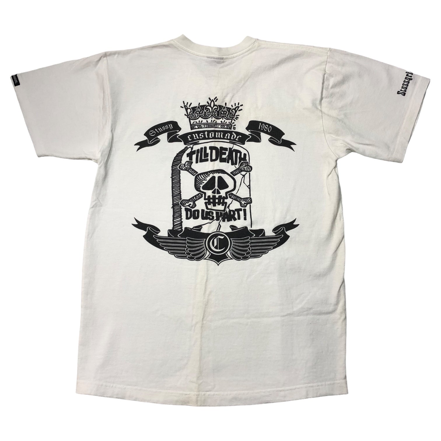 STUSSY(ステューシー) 00's CUSTOMADE back skull Tシャツ バックスカル SIZE FREE ホワイト OLD STUSSY