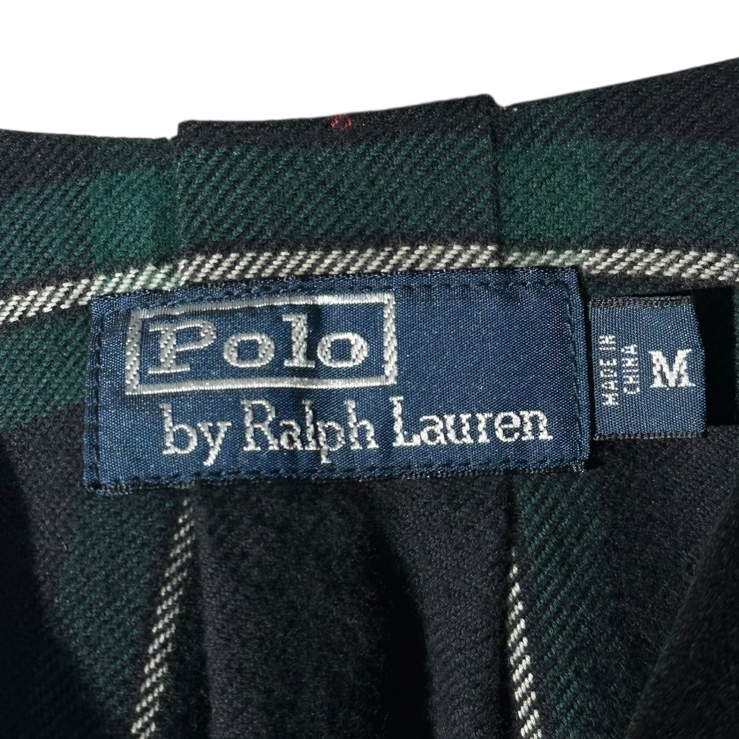 POLO RALPH LAUREN(ポロラルフローレン) 90's~00's Velour Tartan Check Gilet ベロア タータン チェック ジレ JR-RL-LW-3241 M ブラック×グリーン 90年代~ ヴィンテージ ベスト