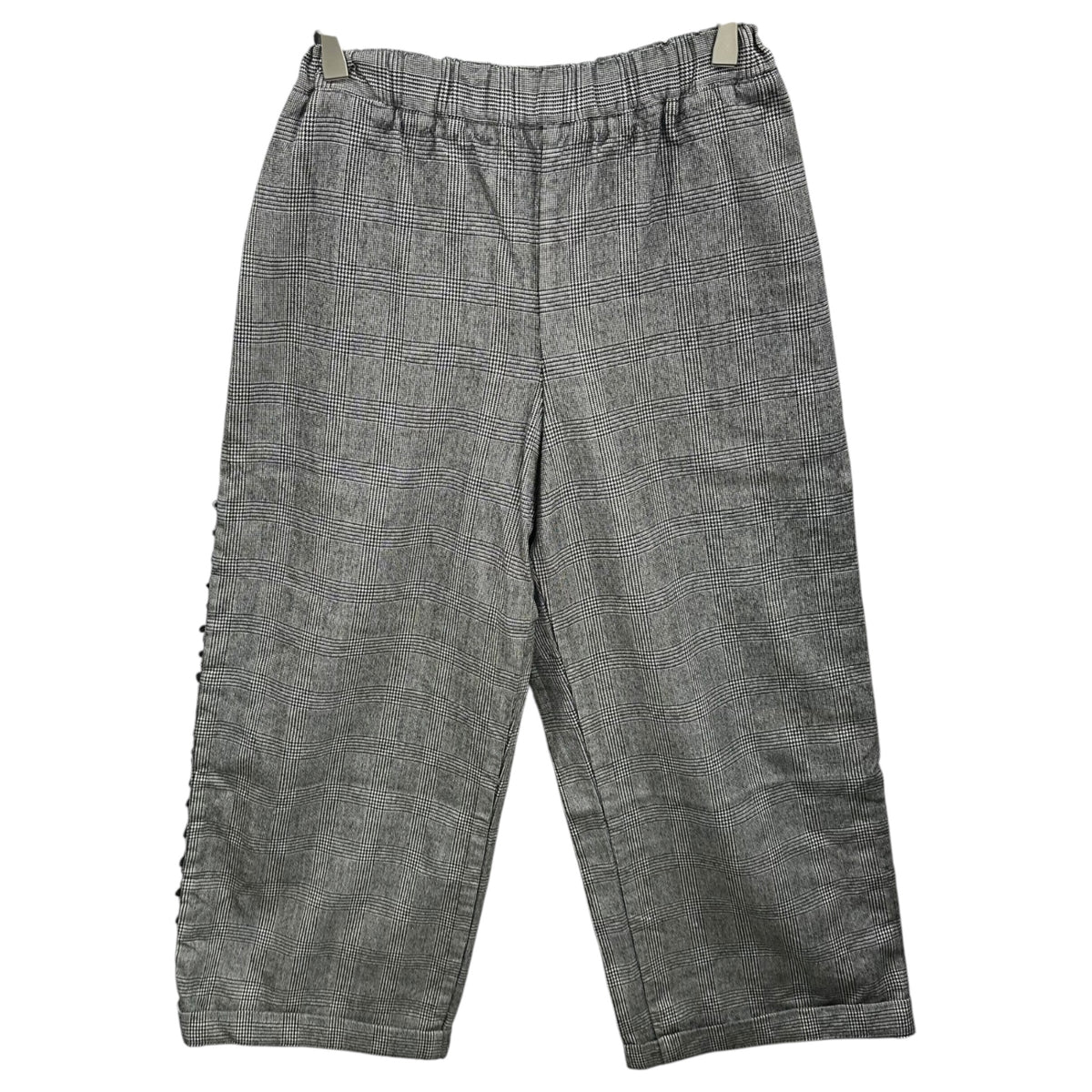 robe de chambre COMME des GARCONS(ローブドシャンブルコムデギャルソン) 1999AW Side-Lace Glen Check Straight-Leg Wool Pants サイドレース グレンチェック ストレート ウール パンツ RP-040210 FREE ブラック×ホワイト AD1999 アーカイブ