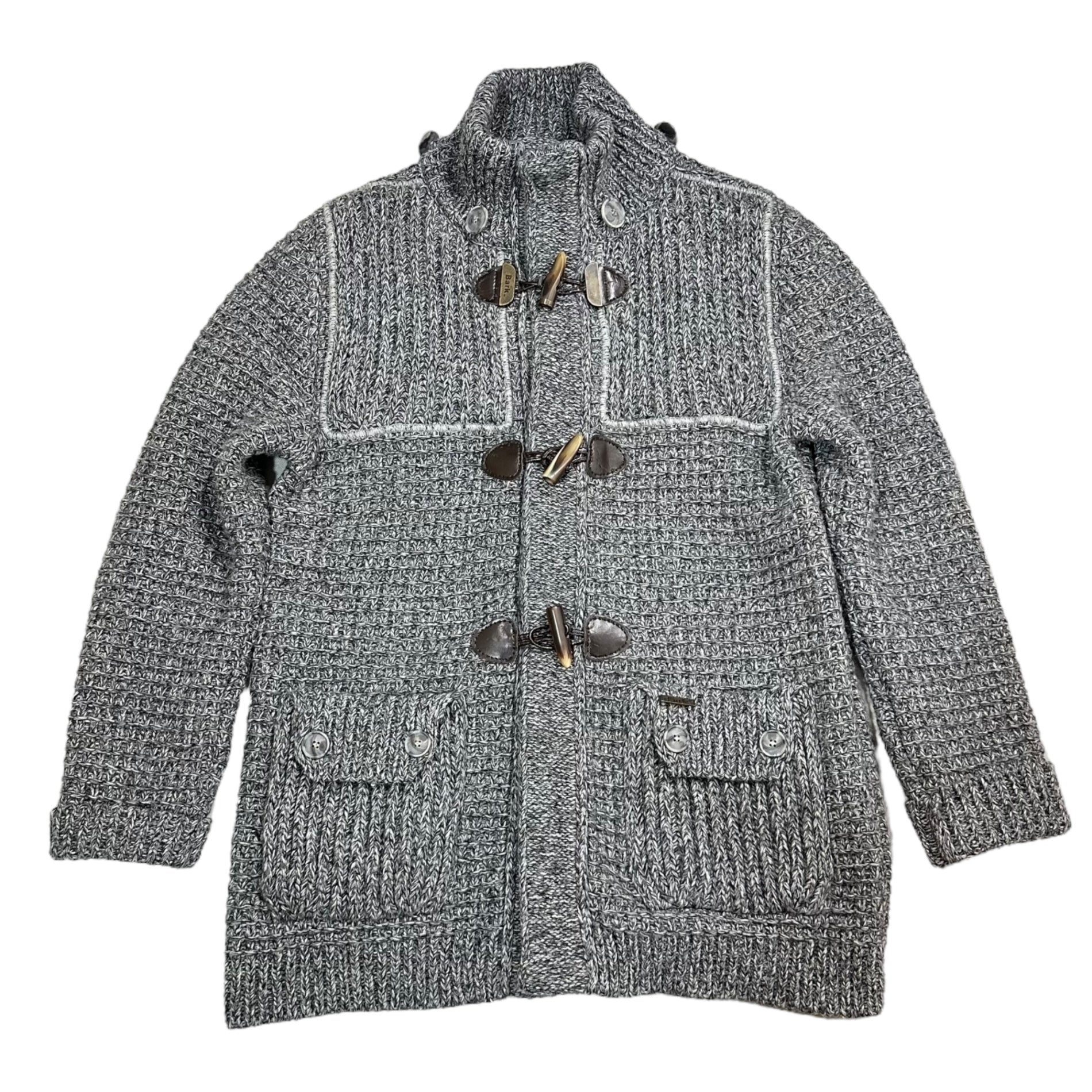 Bark(バーク) Low Gauge Knit Duffle Coat ローゲージ ニット ダッフル コート 32B8001 M グレー ジャケット