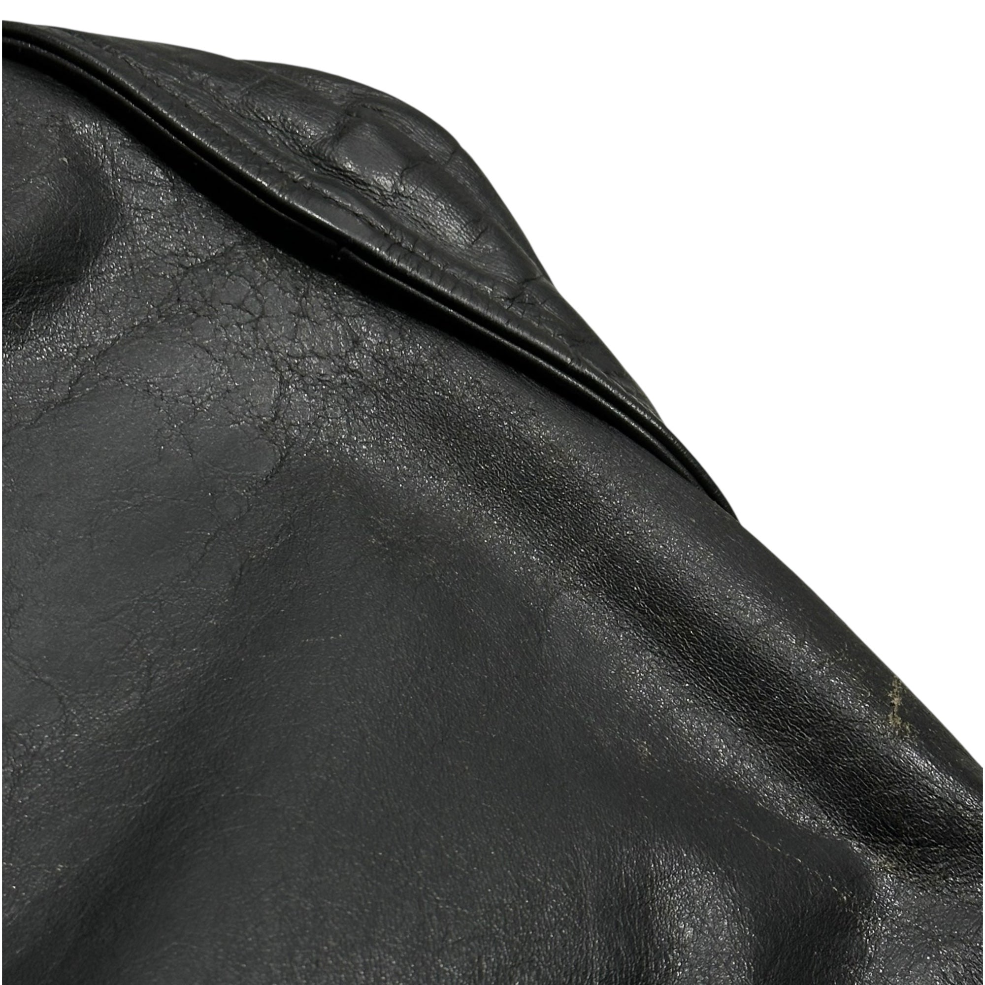 Berman's(バーマンズ) 70's~80's Leather Double Rider Jacket レザー ダブル ライダース ジャケット 44 REG(XL程度) ブラック 70年代~80年代 ヴィンテージ