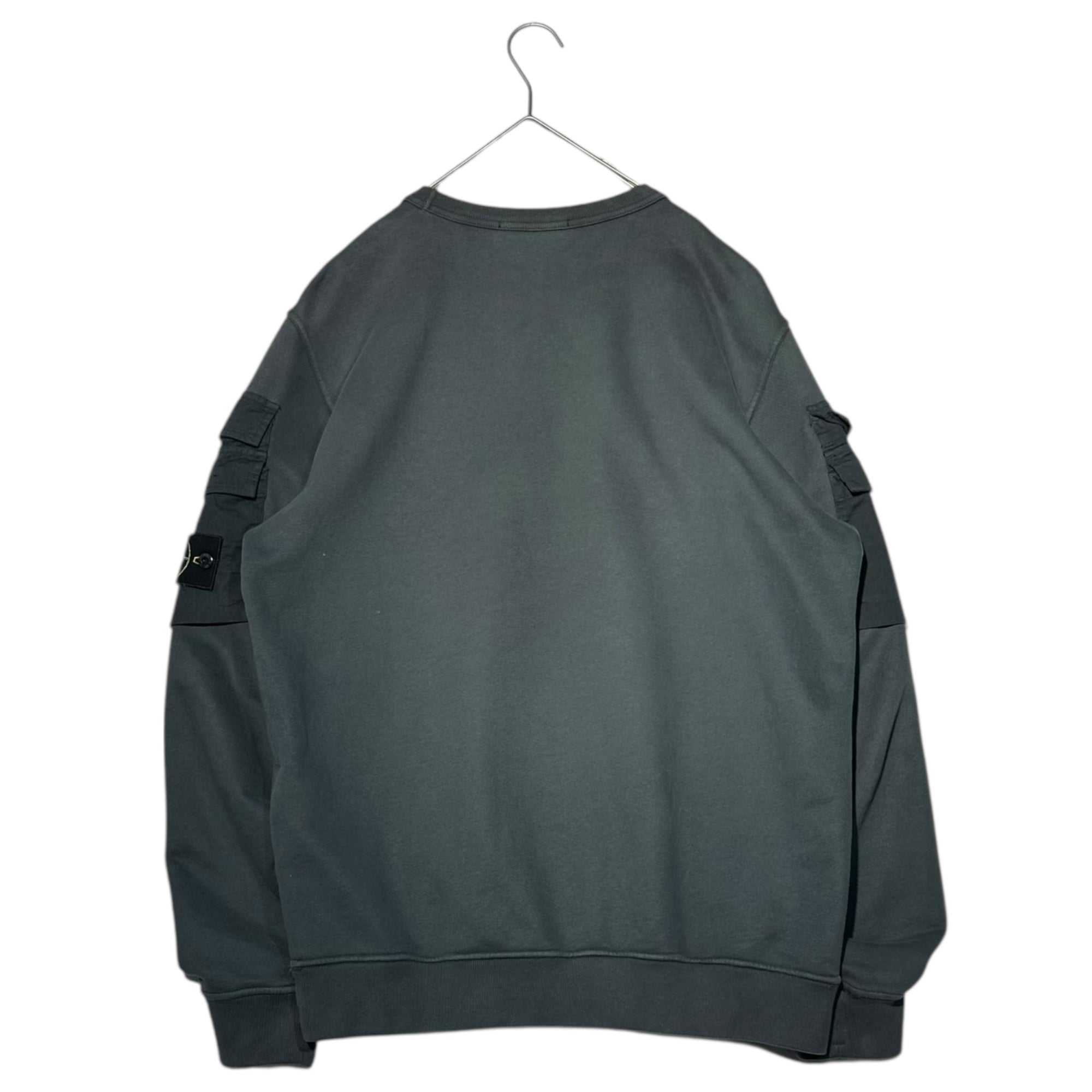 STONE ISLAND(ストーンアイランド) 23AW Arm Cargo Pocket Crew Neck Sweatshirt アーム カーゴポケット クルーネック スウェット 791560577 L グレー