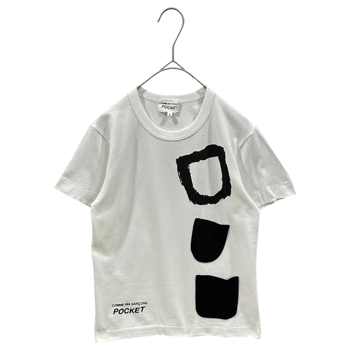 COMME des GARCONS POCKET(コムデギャルソンポケット) 2011SS Pocket Graphic & Double-Pocket Crew Neck T-Shirt ポケットグラフィック & 2連ポケット クルーネック Tシャツ 2G-T003 S ホワイト×ブラック AD2011