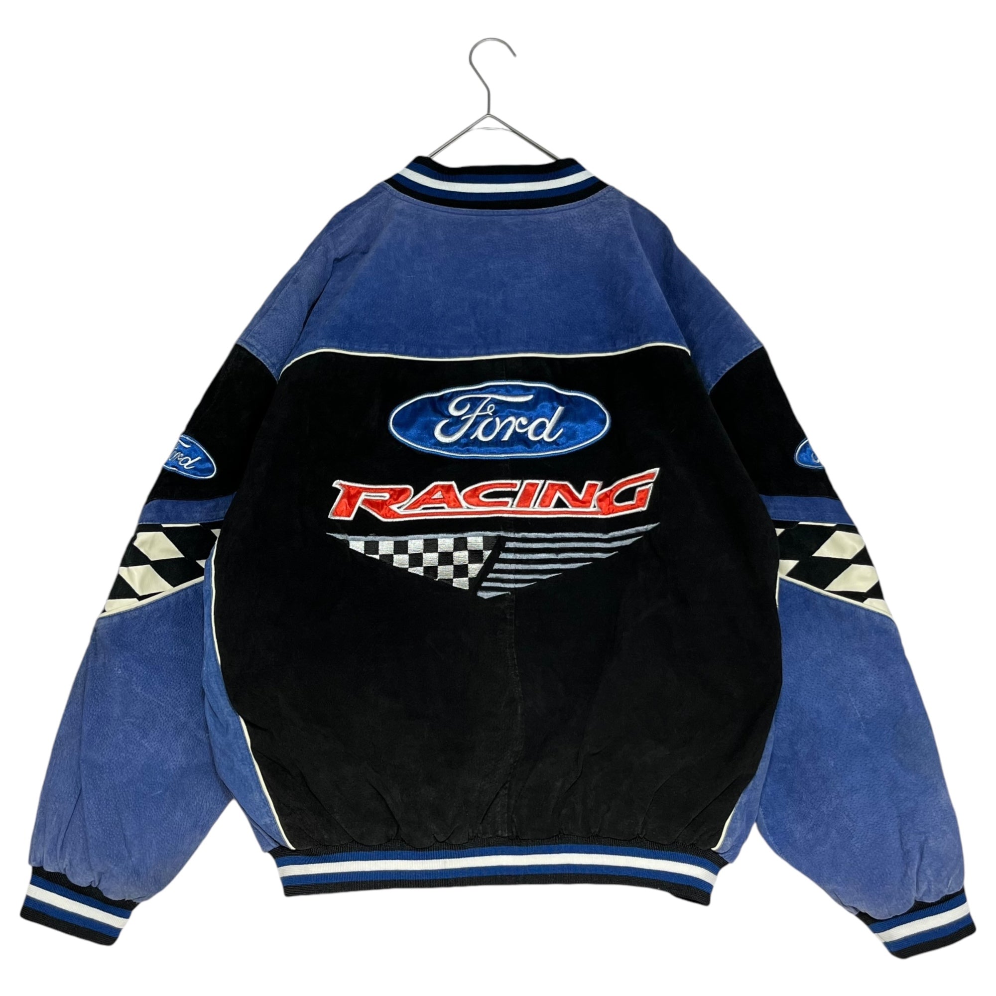 ESSEX(エセックス) 90's "Ford Racing" フォード レーシング スエード スウェード レーシングジャケット 90年代 L ブラック×ブルー
