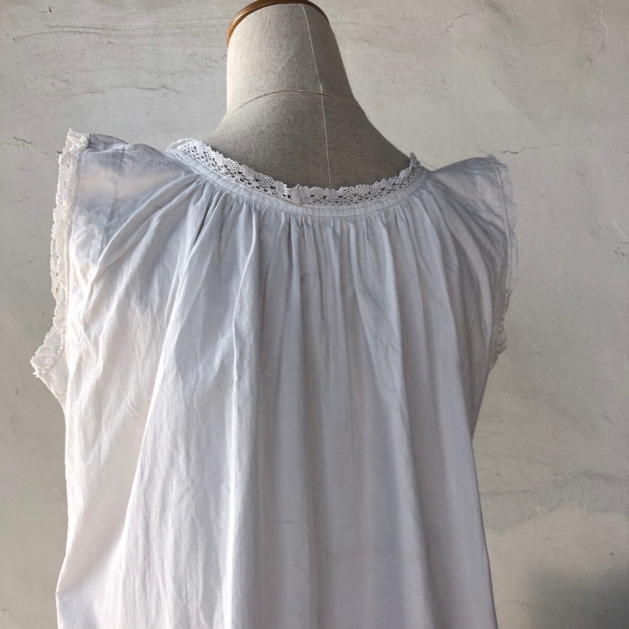 Euro Vintage(ヨーロッパヴィンテージ) Bouquet_フレンチノースリーブワンピース 表記なし(Lサイズ程度) ホワイト