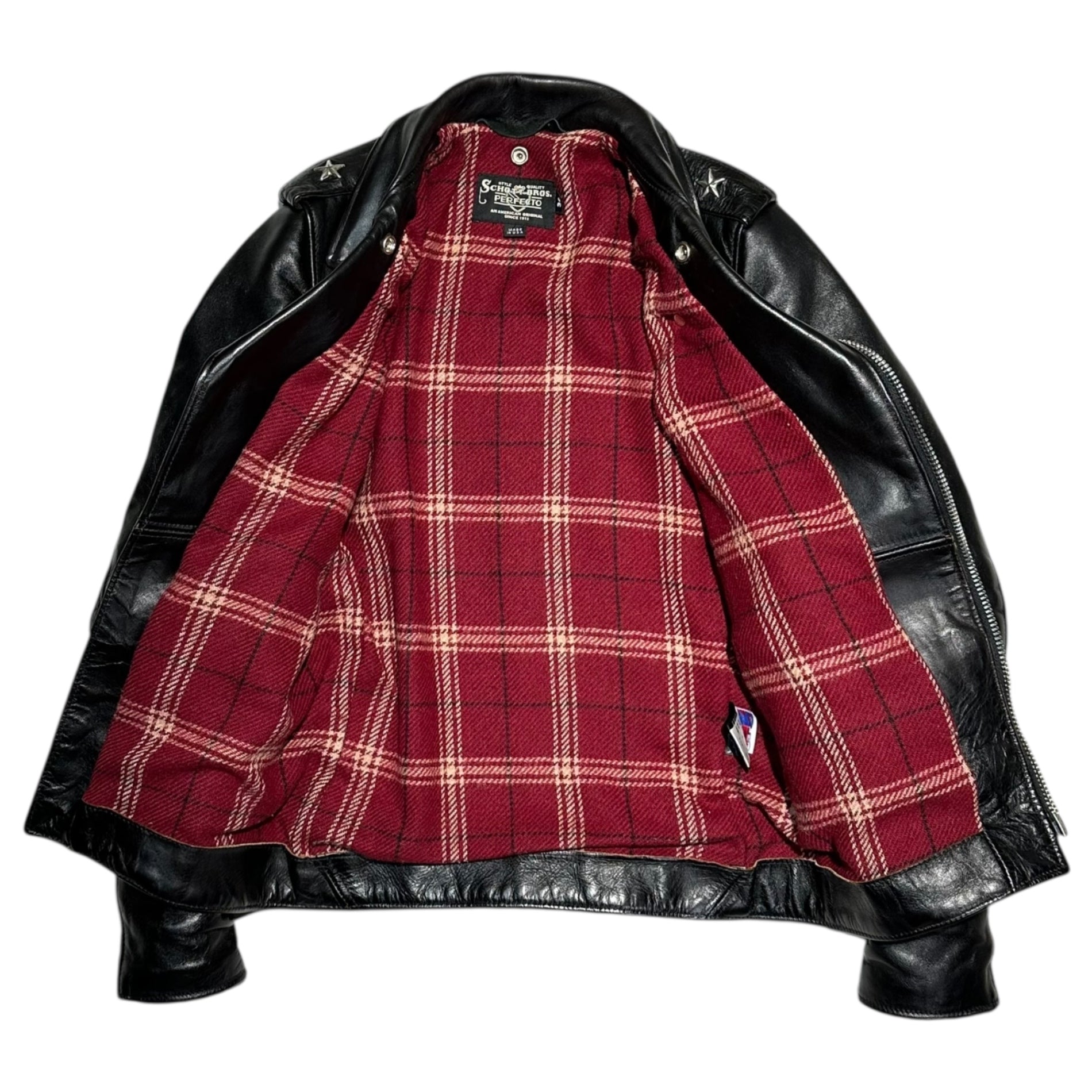 SCHOTT(ショット) Onestar 613SJH - SPECIAL HORSESHIDE ワンスター スペシャル ホースハイド 7544 34 ブラック 馬革 ダブル ライダース レザー ジャケット