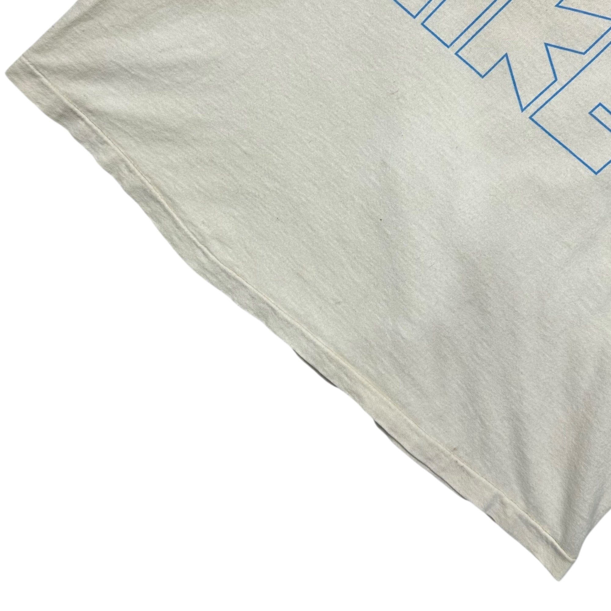 NIKE(ナイキ) 80's 4-tier logo print T-shirt ゴツ ナイキ 4段 プリント Tシャツ 表記無し(M程度) ベージュ×ブルー 80年代 オリジナル ヴィンテージ