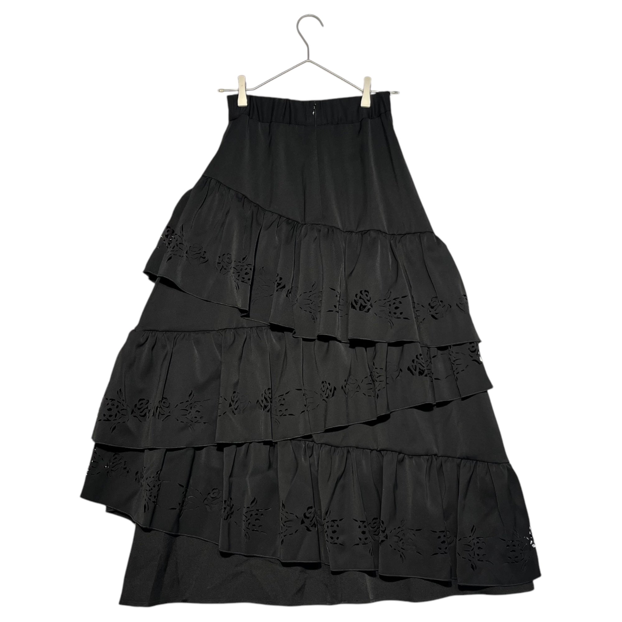 Ado × HARE(アド × ハレ) laser cut tiered skirt レーザー カット ティアード スカート HA430009AD FREE ブラック タグ・ステッカー等付属品有