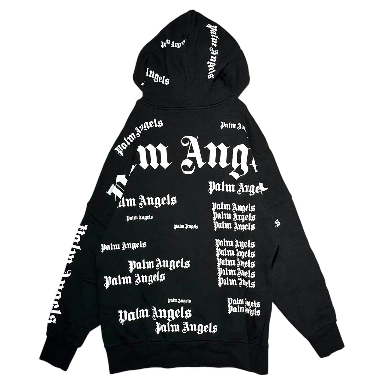 Palm Angels(パームエンジェルス) Full Logo Print Pullover Hoodie 総柄 ロゴ プリント プルオーバー パーカー PMBB036F18441015 XS ブラック