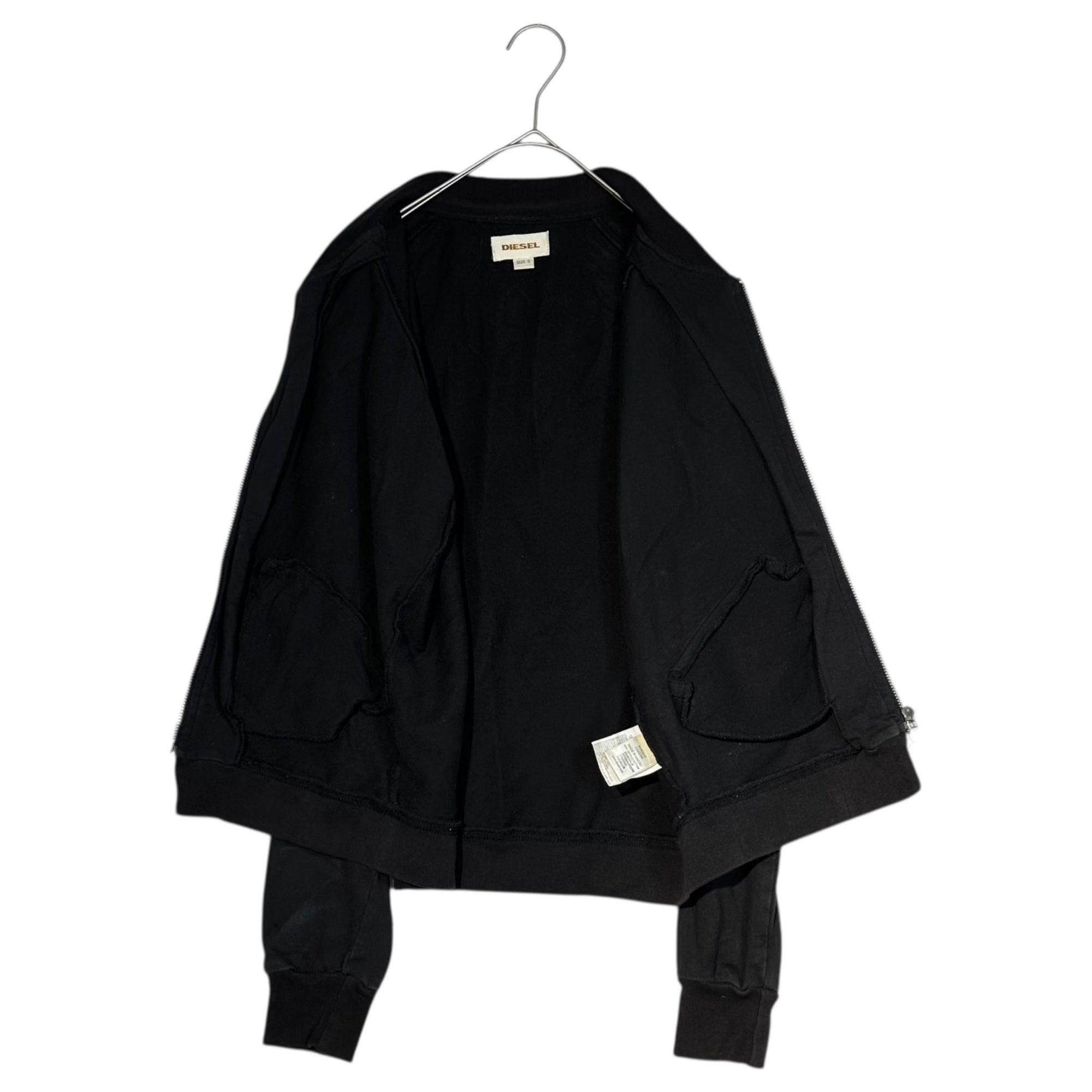 DIESEL(ディーゼル) 00'S Back Print Zip Up Sweat Jacket 00年代 バックプリント ジップアップ スウェット ジャケット S ブラック