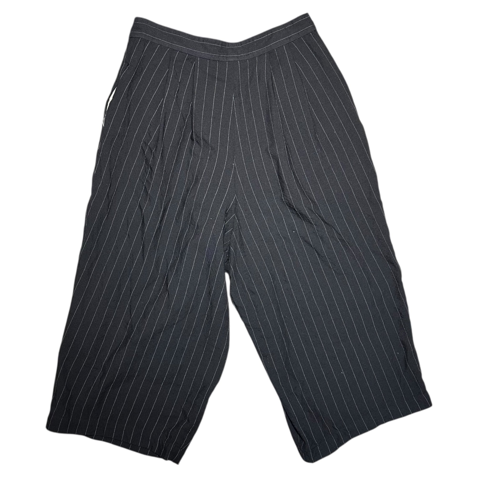 COMME des GARCONS COMME des GARCONS(コムデギャルソンコムデギャルソン) 16SS Wool Striped Wide Cropped Slacks ウール ストライプ ワイド クロップド スラックス RQ-P011 S ブラック AD2015