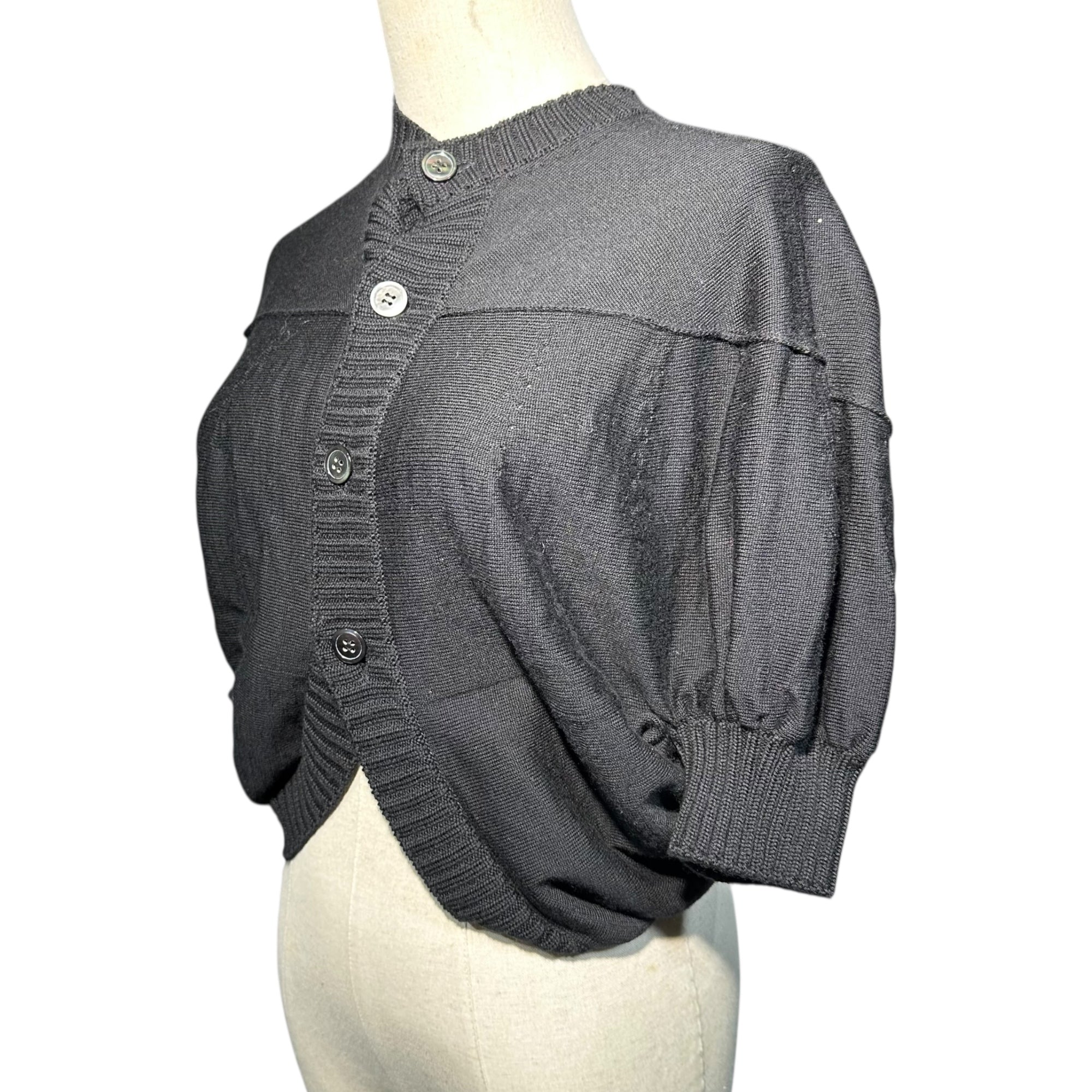 tricot COMME des GARCONS(トリココムデギャルソン) 12AW S/S Balloon Cardigan ショートスリーブ バルーン カーディガン TJ-N007 FREE ブラック AD2012