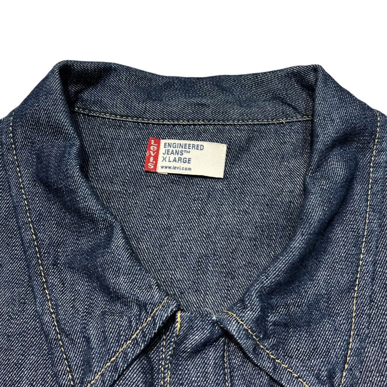 Levi's Engineered Jeans(リーバイスエンジニアドジーンズ) 00's Pullover S/S denim shirt プルオーバー 半袖 デニム シャツ 60101-0535 XL インディゴ 2000年