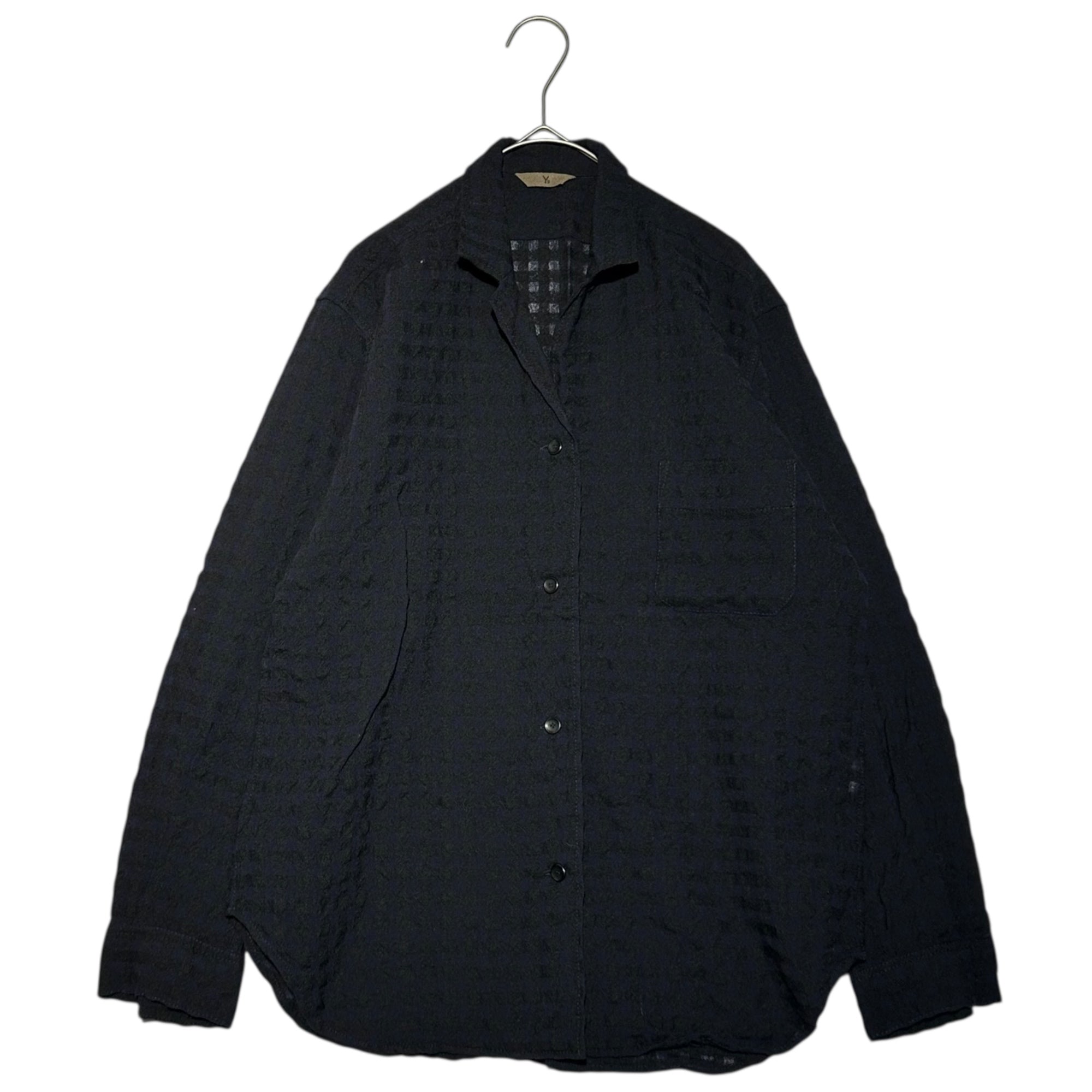 Y's(ワイズ) 70~80’s Hiyoku L/S Check Shirt 70年~80年代 比翼 長袖 チェック シャツ FREE ブラック×ネイビー