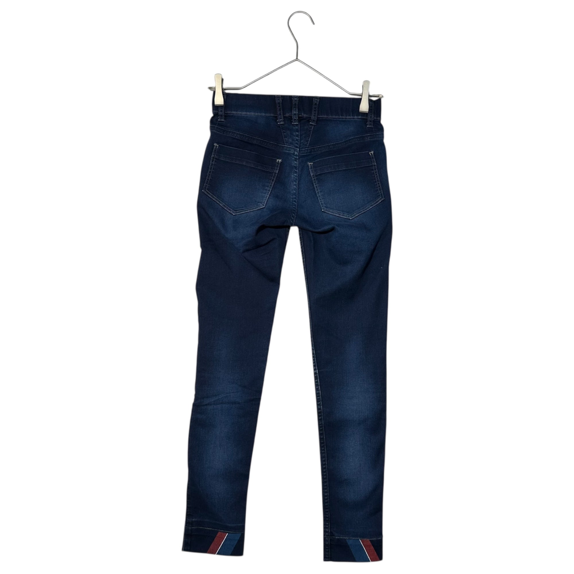 MARITHE FRANCOIS GIRBAUD(マリテフランソワジルボー) 00's Line Hem Print Stretch Denim Pants 裾 ライン プリント ストレッチ デニム パンツ F5-1624 SS インディゴ Y2K