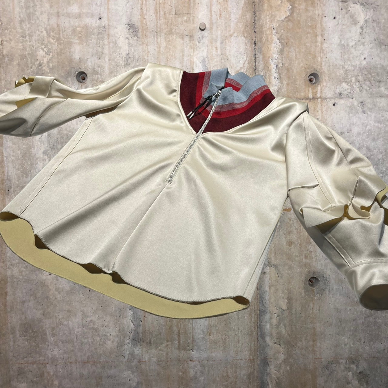 TOGA PULLA(トーガプルラ) ジャージィネックハーフジッププルオーバー TP02-FJ227 36(S) アイボリー