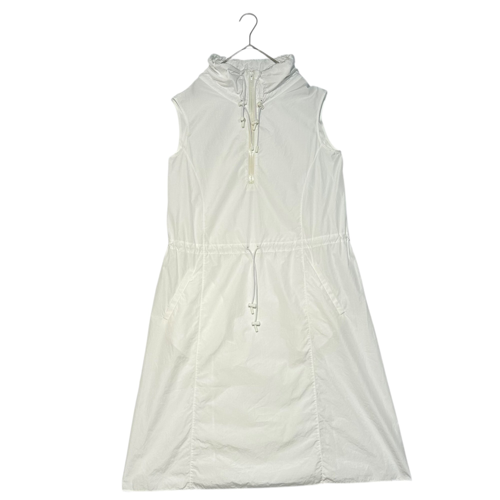 MAISON MARGIELA(メゾンマルジェラ) 19SS Half-zip drawstring N/S dress ハーフジップ ドローコード ノースリーブ ワンピース S51CU0058 38(M程度) ホワイト