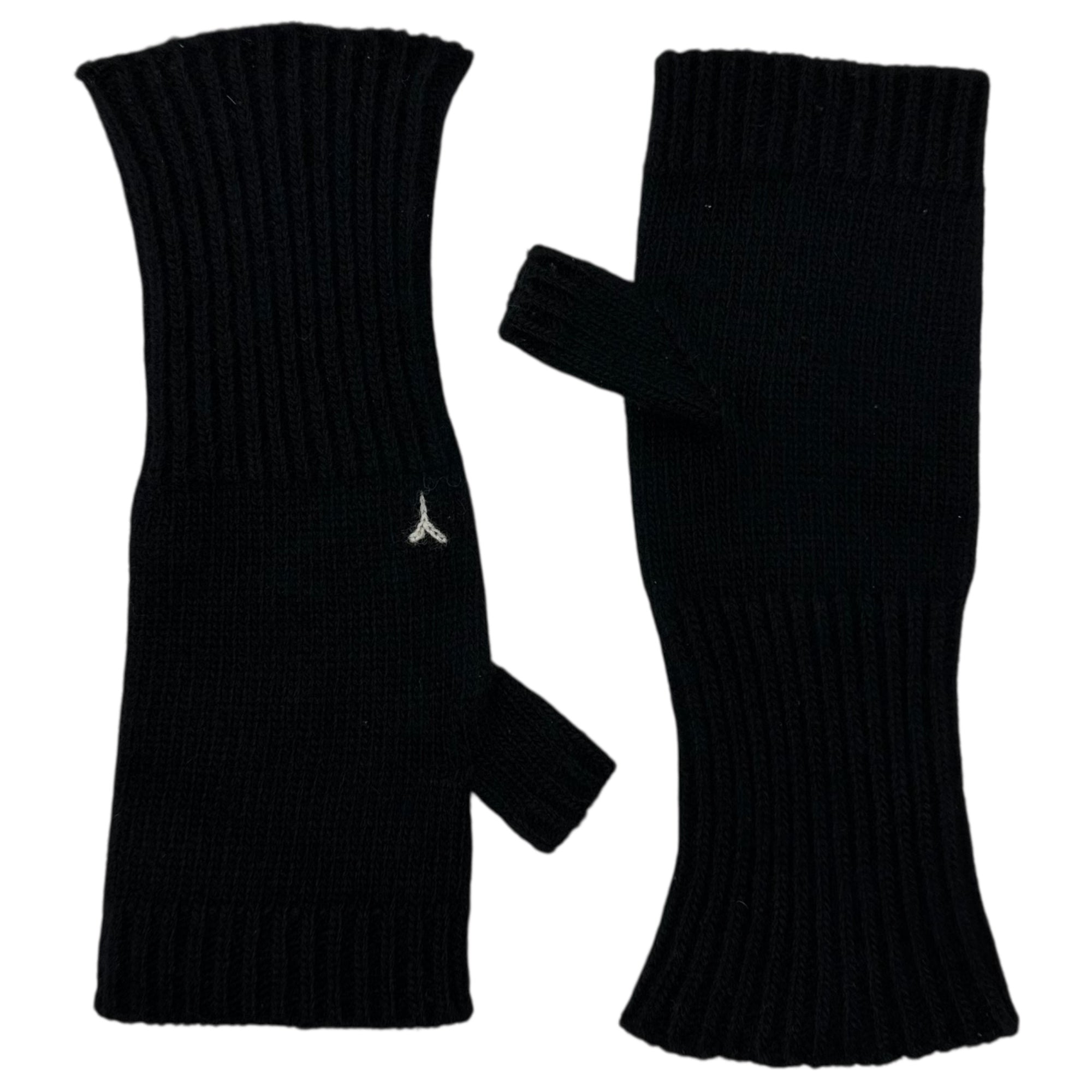 Y's(ワイズ) Y Embroidered Hand Warmers Y 刺繍 ハンドウォーマー YC-A14-198 ブラック 手袋