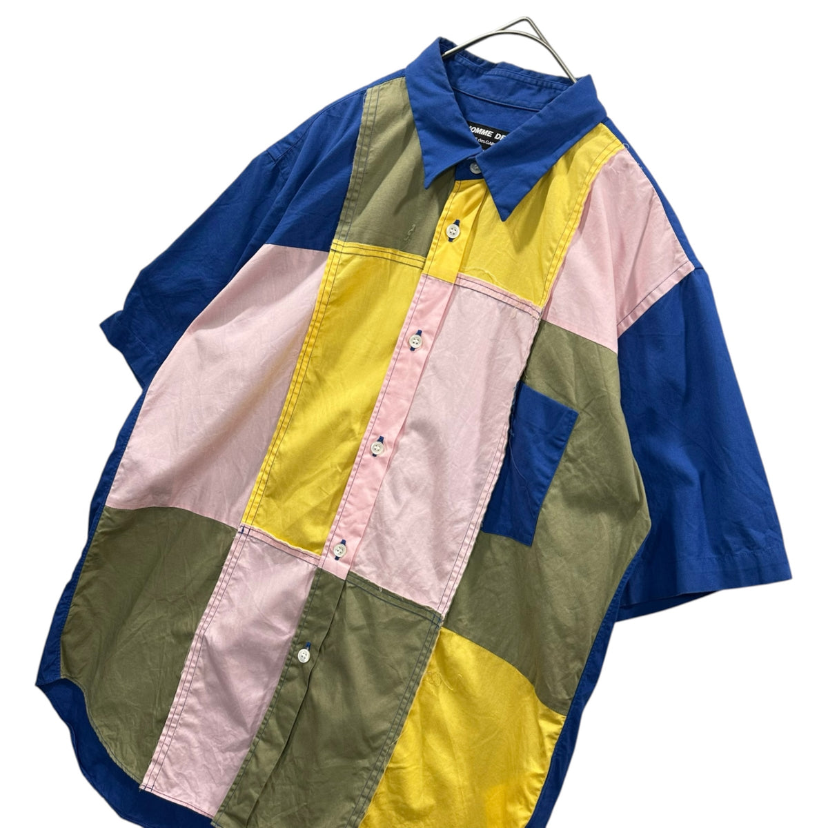 COMME des GARCONS HOMME DEUX(コムデギャルソンオムドゥ) 2023SS Patchwork S/S Shirt パッチワーク 半袖 シャツ DK-B055 M マルチ