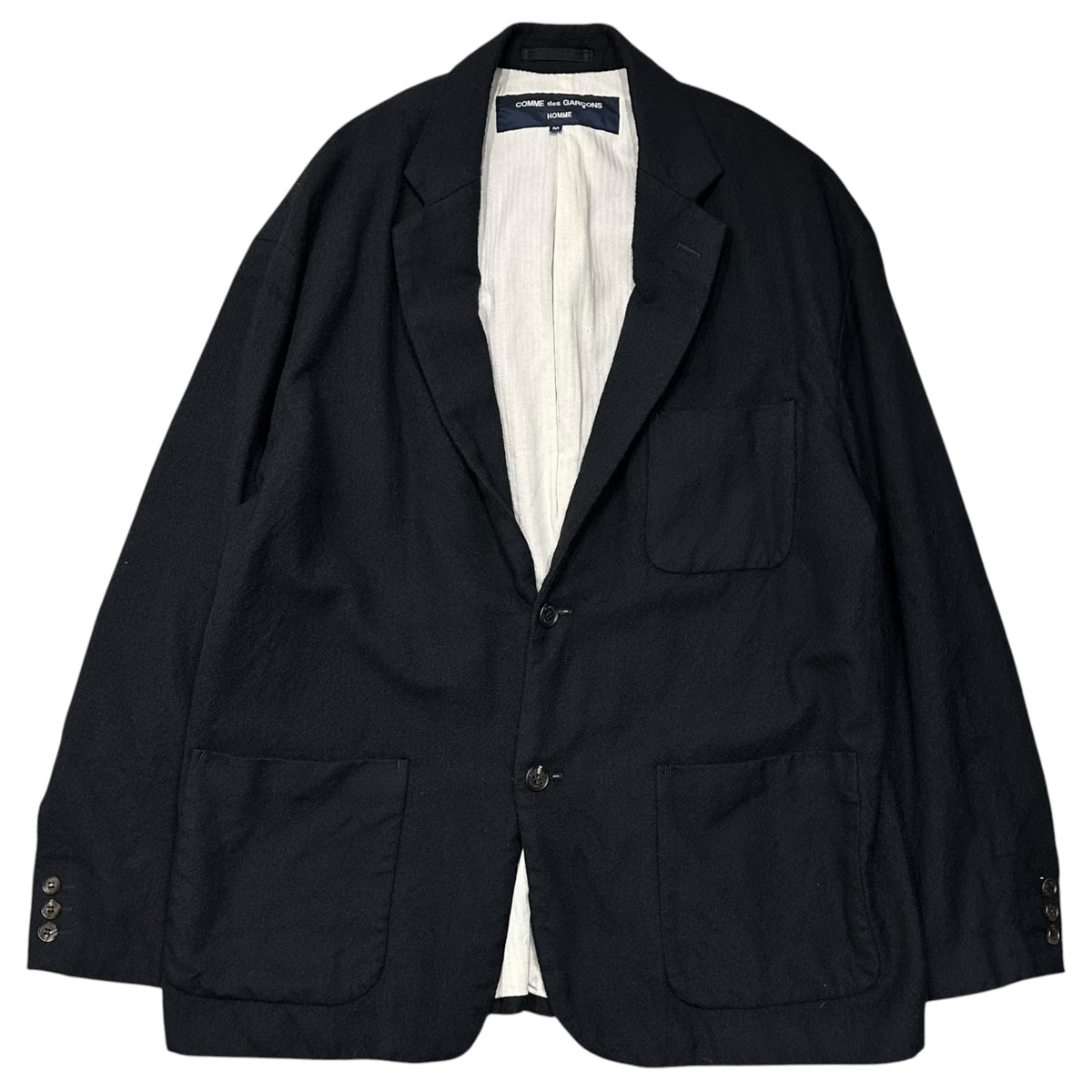 COMME des GARCONS HOMME(コムデギャルソンオム) 2024AW Wool Serge Milled Jacket ウール 縮絨 サージ ジャケット HN-J016 M ブラック AD2024