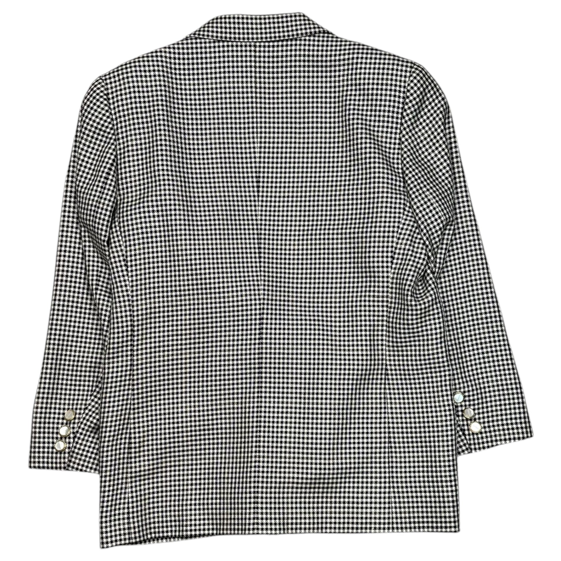 Burberry’s(バーバリーズ) 1990's Houndstooth Double-Dreasted Blazer Setup 千鳥柄 ダブル ブレザー スカート セットアップ FJ051-666 7AR ホワイト×ブラック 90年代 ヴィンテージ テーラード ジャケット ウール シルク 上下