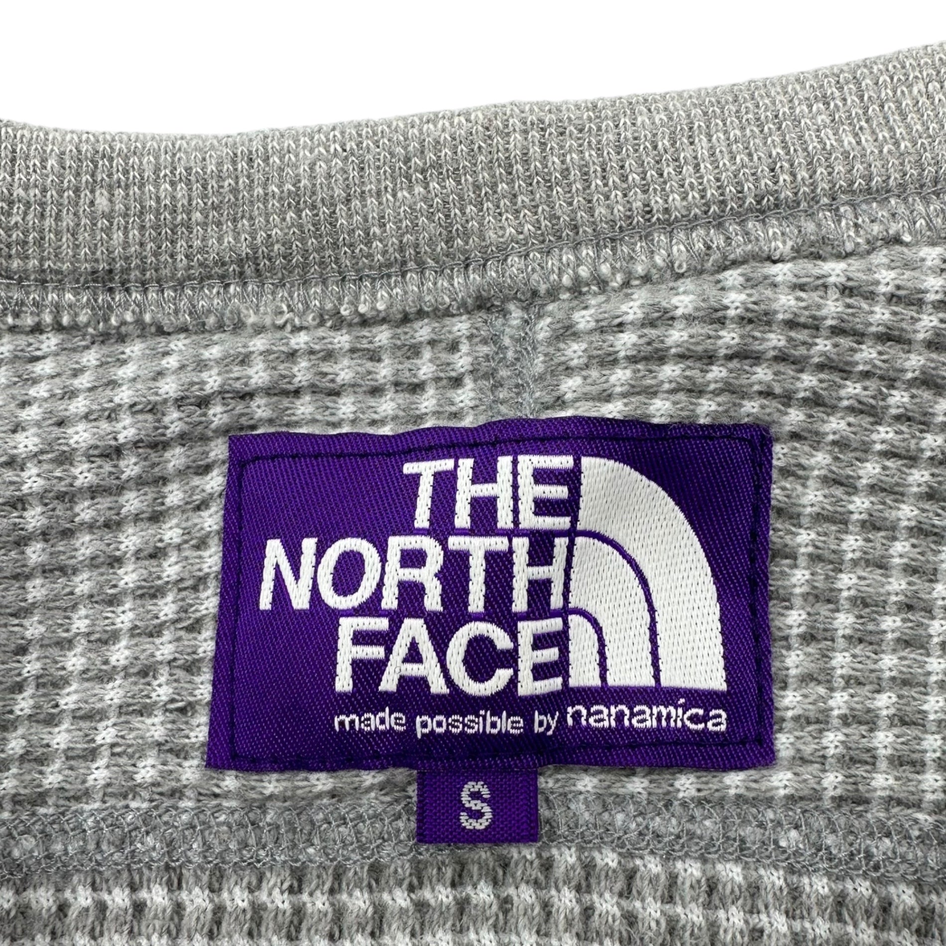 THE NORTH FACE PURPLE LABEL(ノースフェイスパープルレーベル) L/S waffle cut and sew ロングスリーブ ワッフル カットソー NT3905N S グレー