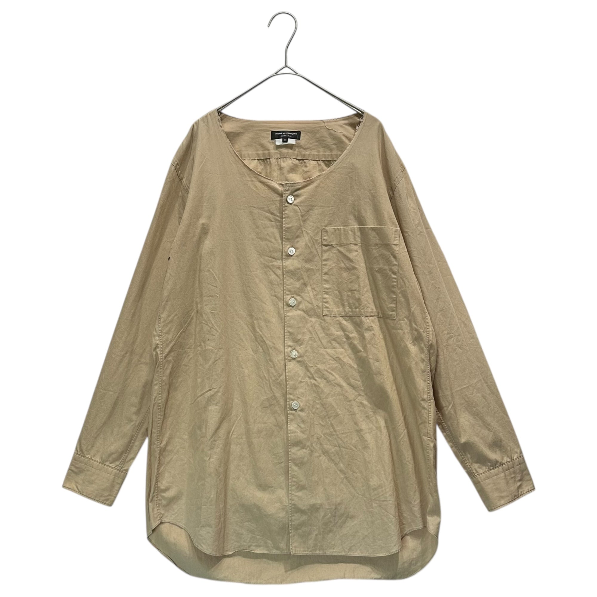 COMME des GARCONS HOMME PLUS(コムデギャルソンオムプリュス) 13AW Cotton Collarless L/S Shirt コットン ノーカラー 長袖 シャツ PL-B036 S ベージュ AD2013 ツリーオブユース The Tree of Youth期