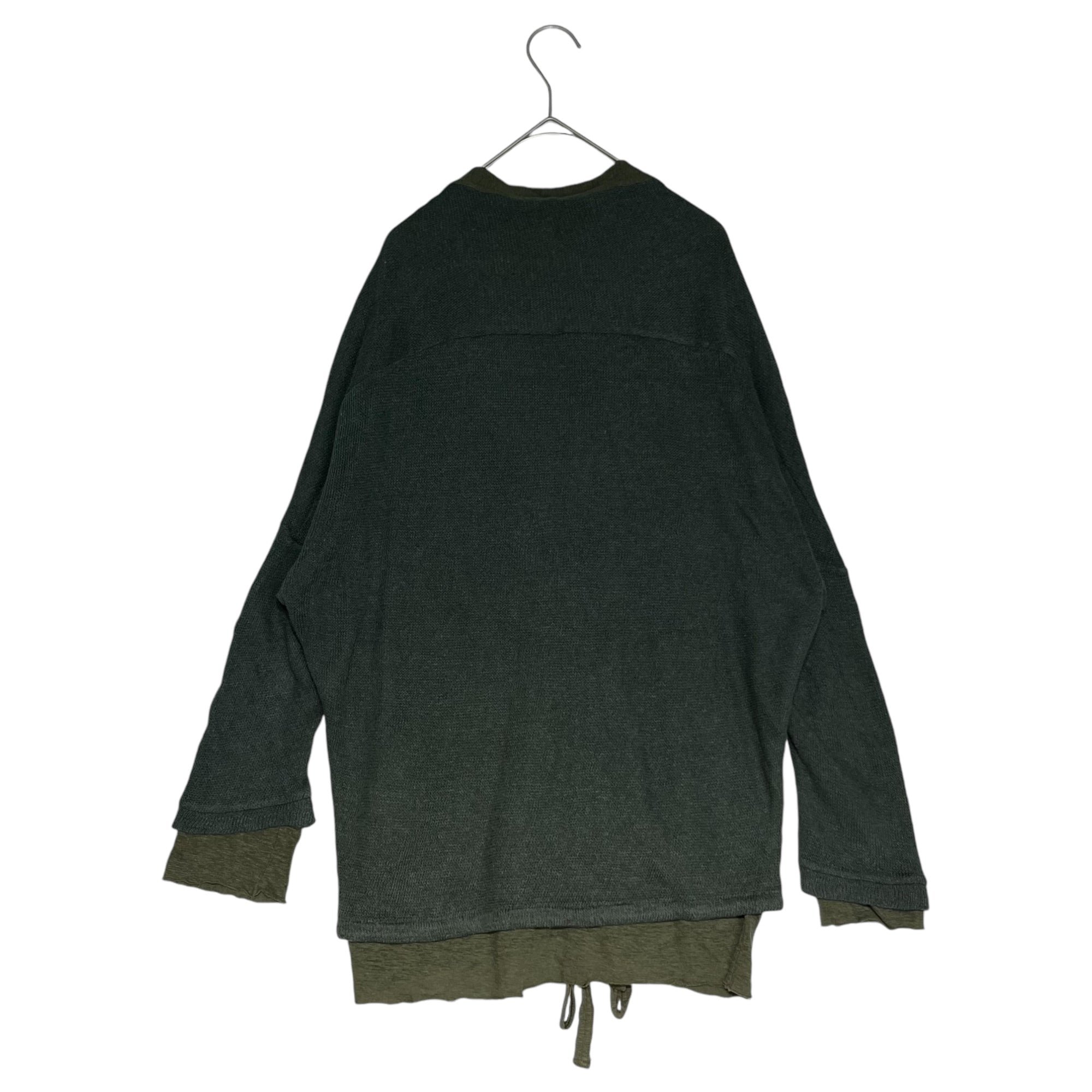 Y's(ワイズ) Layered type linen cardigan レイヤードタイプ リネン カーディガン YP-T32-866 S カーキ