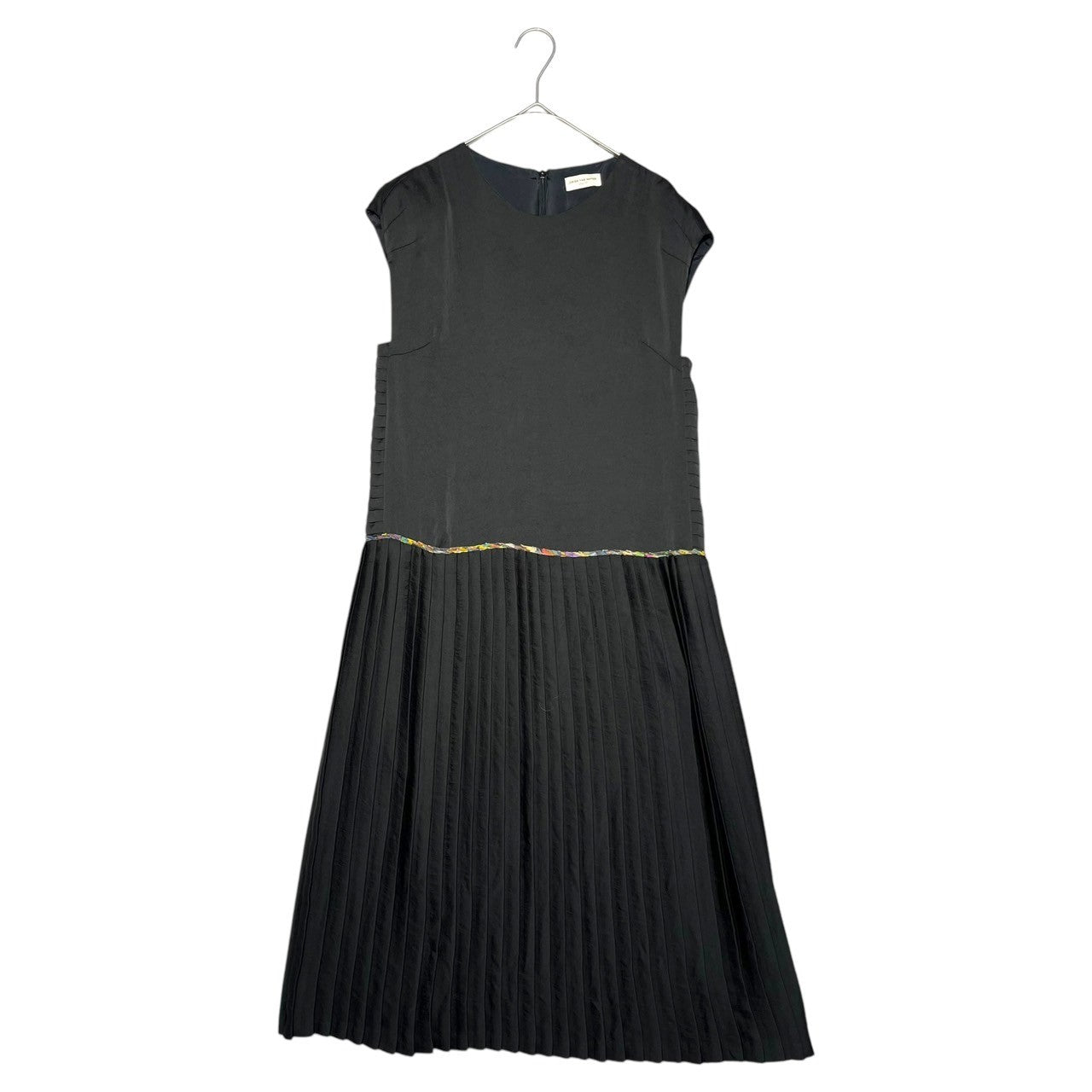 DRIES VAN NOTEN(ドリスヴァンノッテン) Pleated switching sleeveless dress プリーツ 切替 ノースリーブ ワンピース 36(S) ブラック