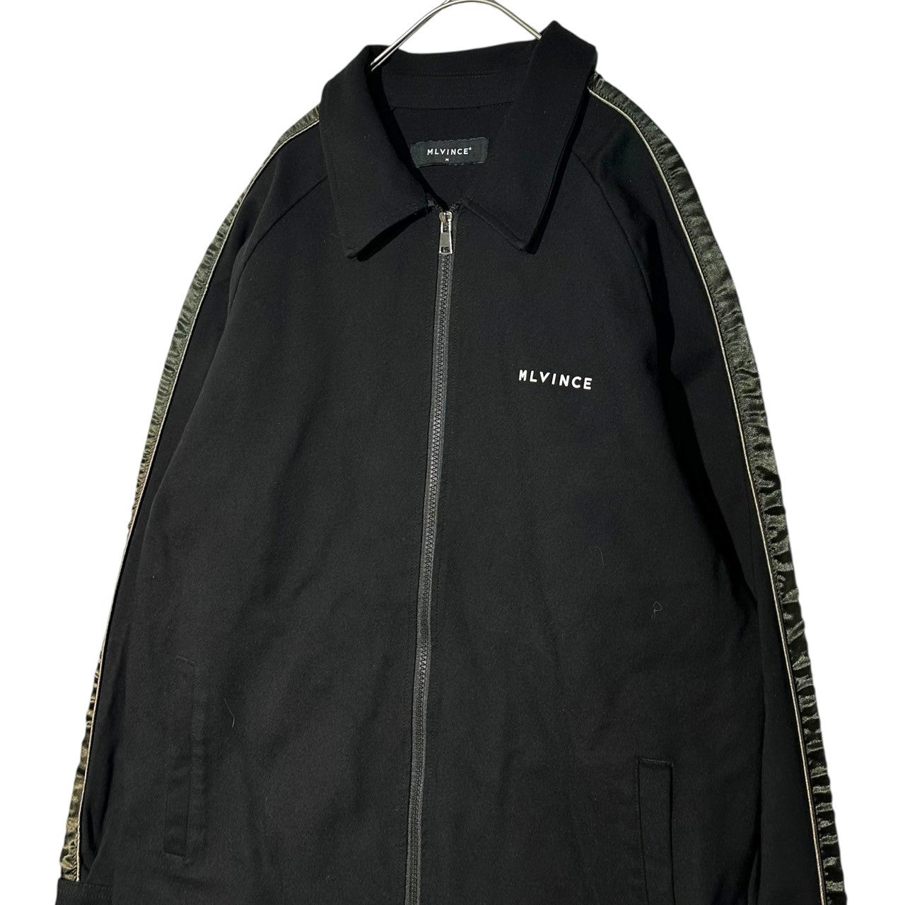 MLVINCE(メルヴィンス) LUX TRACK SUIT BLACK トラックジャケット ライトアウター サイドライン フロントジップ M ブラック