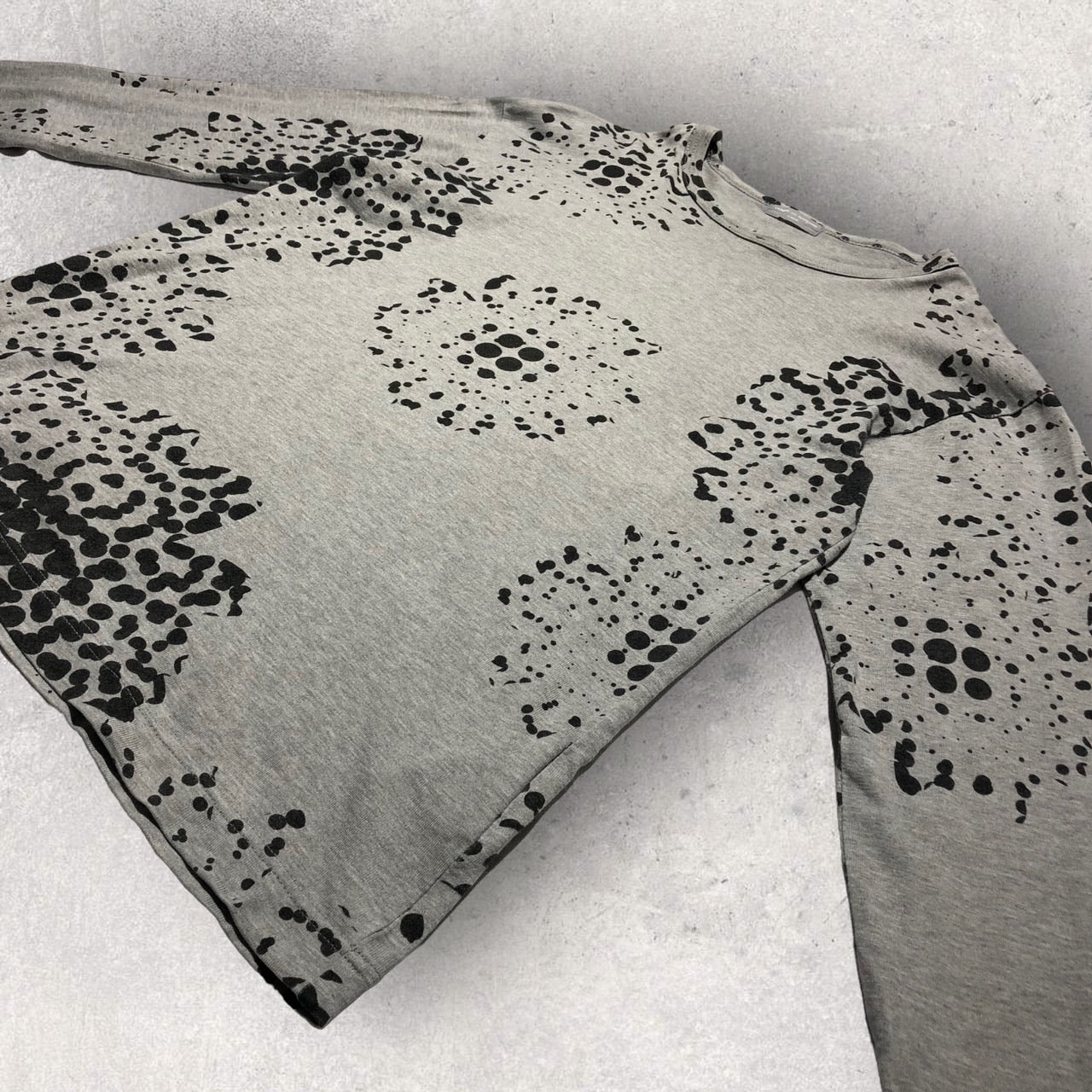 COMME des GARCONS HOMME(コムデギャルソンオム) 90's総柄カットソー 表記消え(メンズMサイズ程度) グレー 田中オム